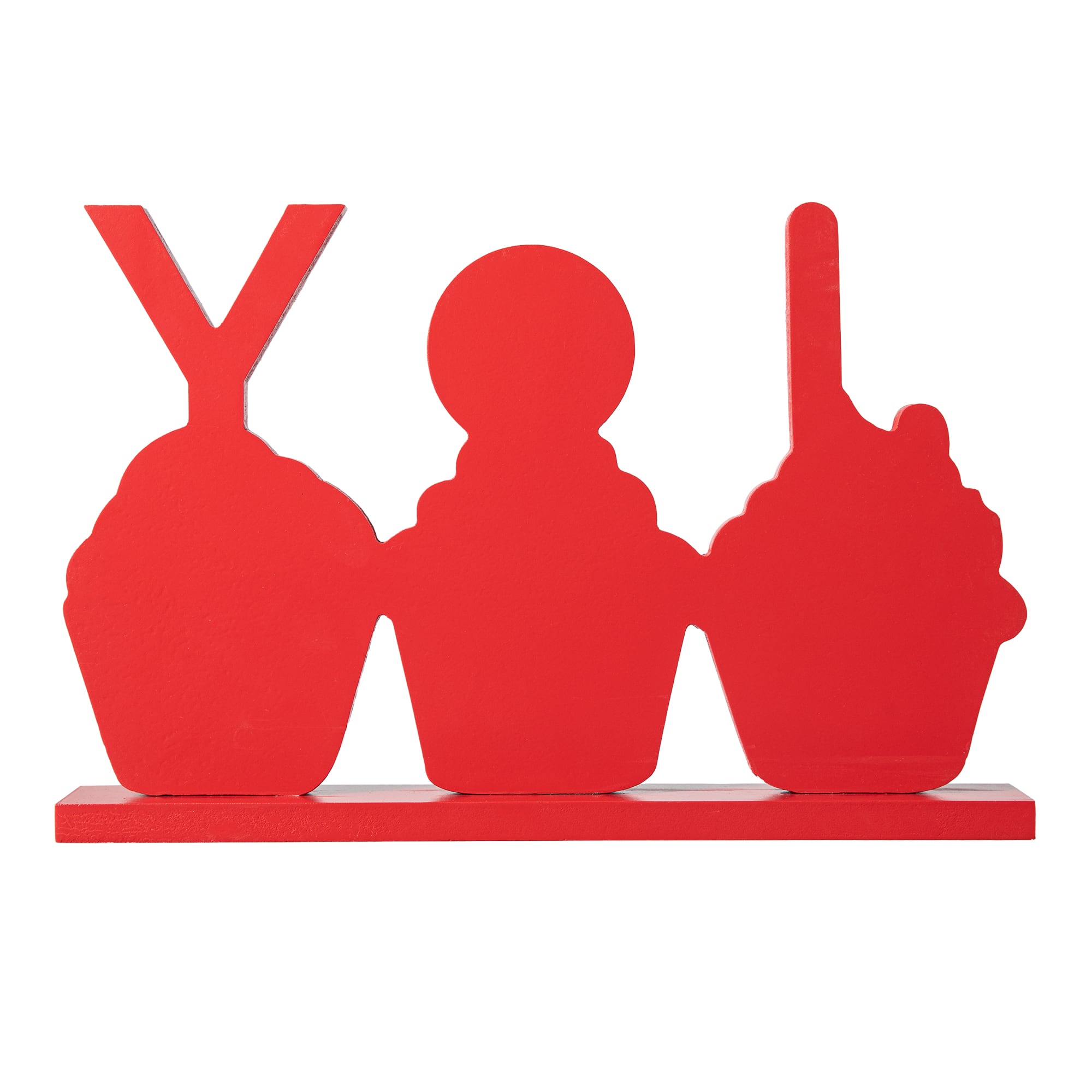 Glitzhome® 12" Christmas Cupcake JOY Table Décor
