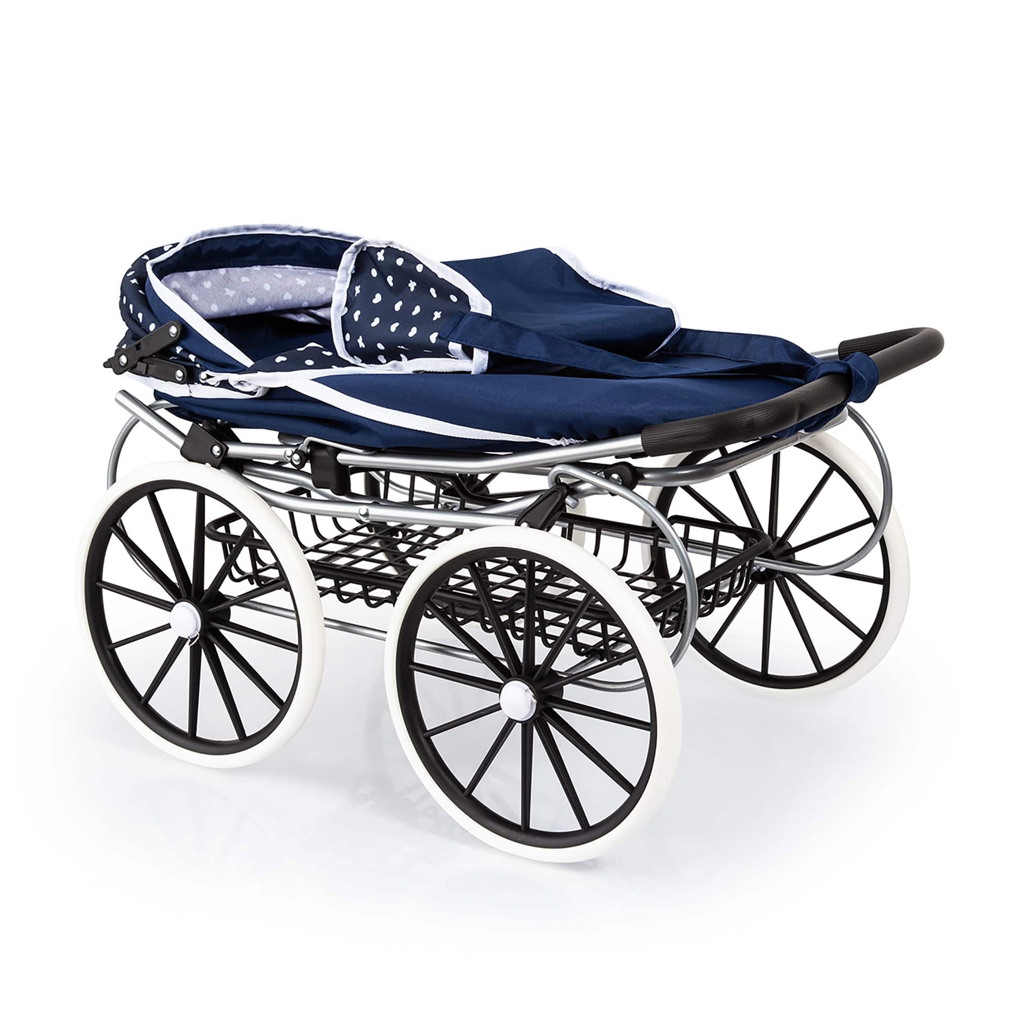 Bayer Design Blue & White Classic Deluxe Doll Pram & Shoulder Bag Set