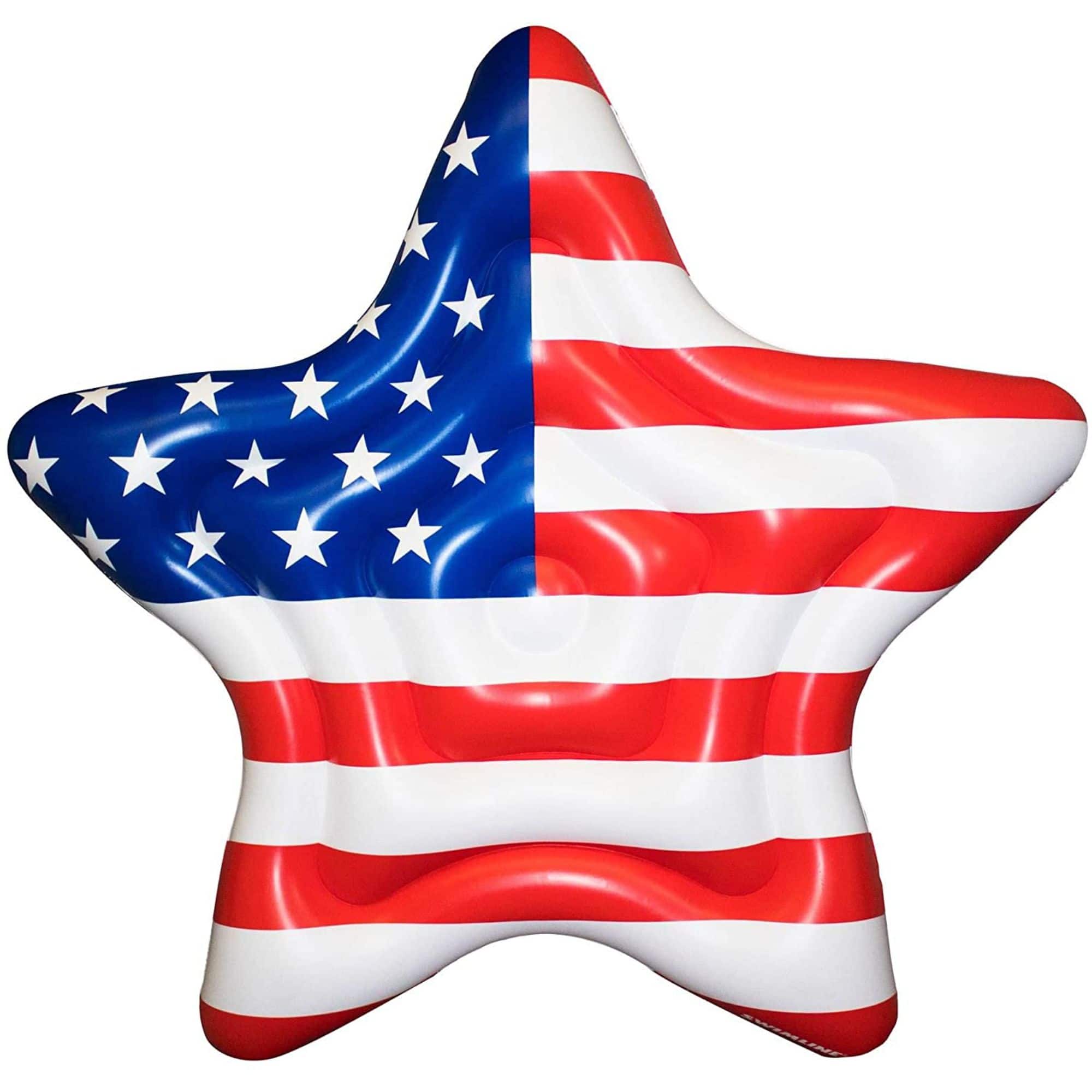 Swimline 6ft. Inflatable American Flag Star Island Pool Float