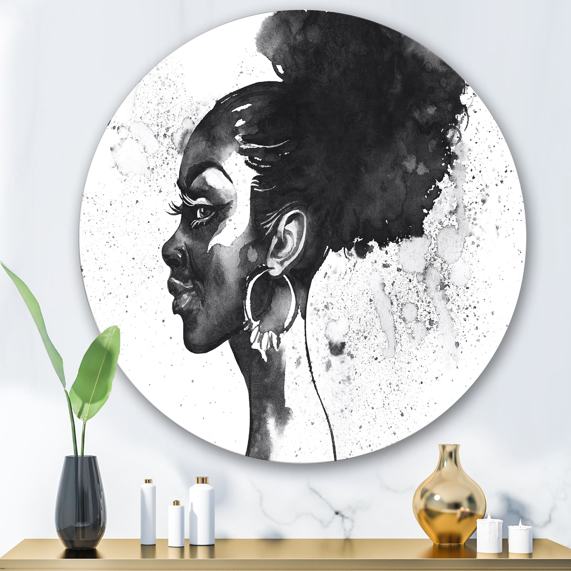 Designart - Monochrome Portrait of African American Woman I