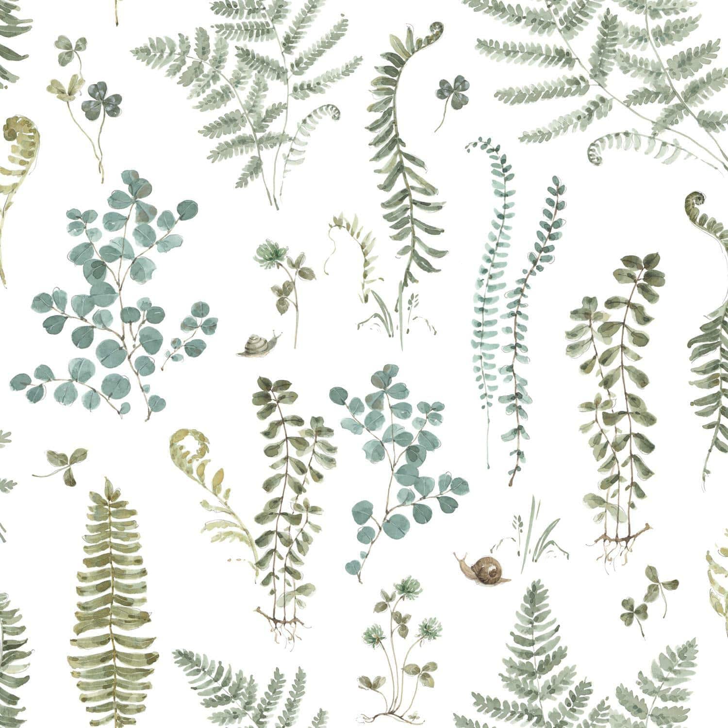 RoomMates White Fern Study Peel & Stick Wallpaper