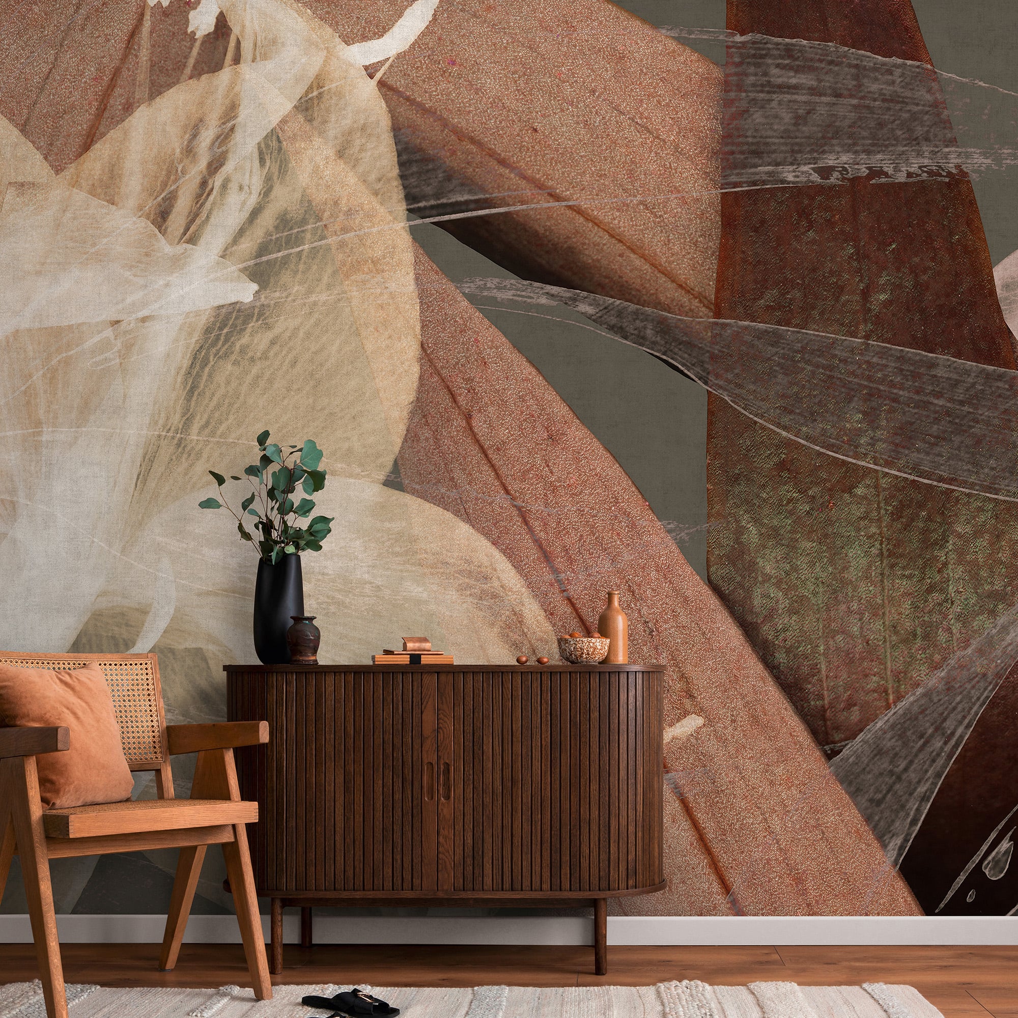 Designs Direct Fading Flower Brown Wall Mural