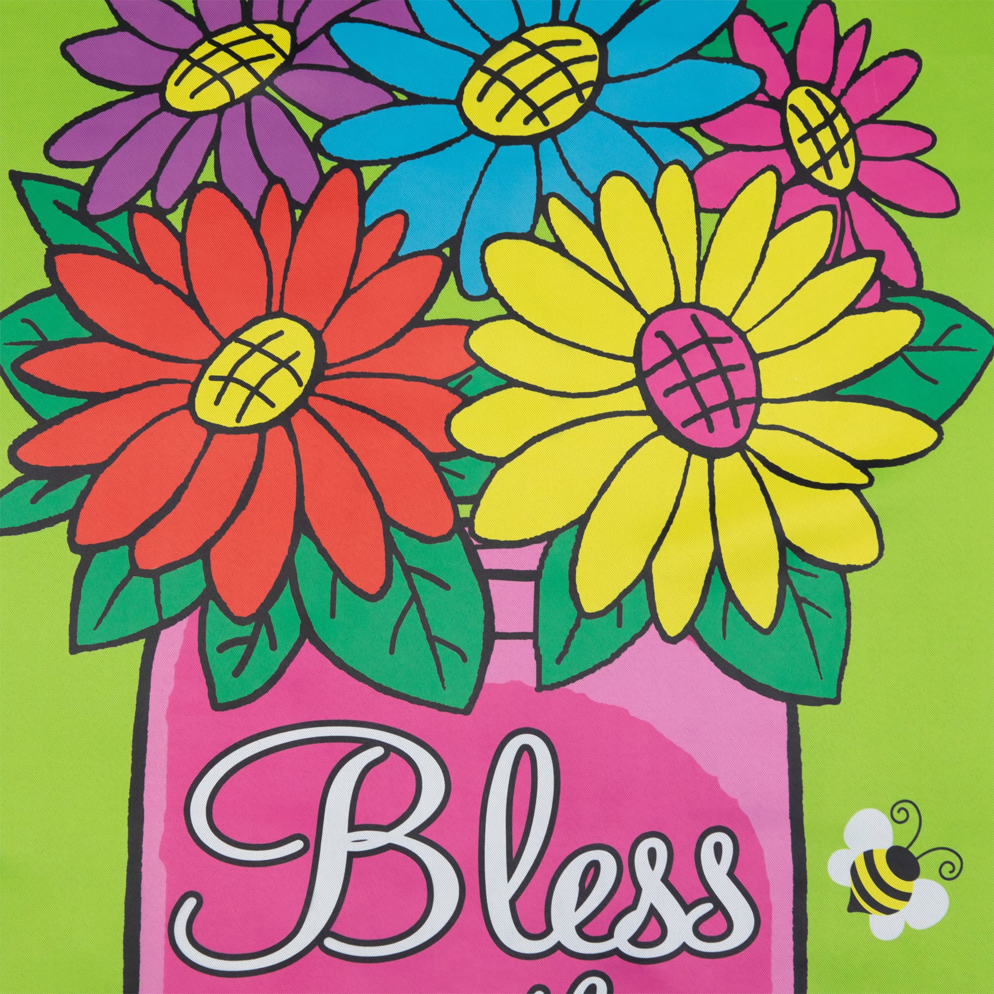 Bless this Home Bouquet with Vase Outdoor House Flag 28" x 40"
