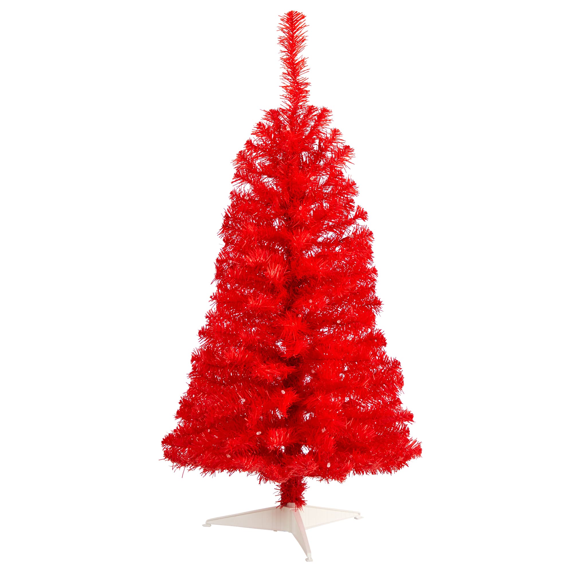 3ft. Pre-Lit Red Artificial Christmas Tree, Warm White LED Lights