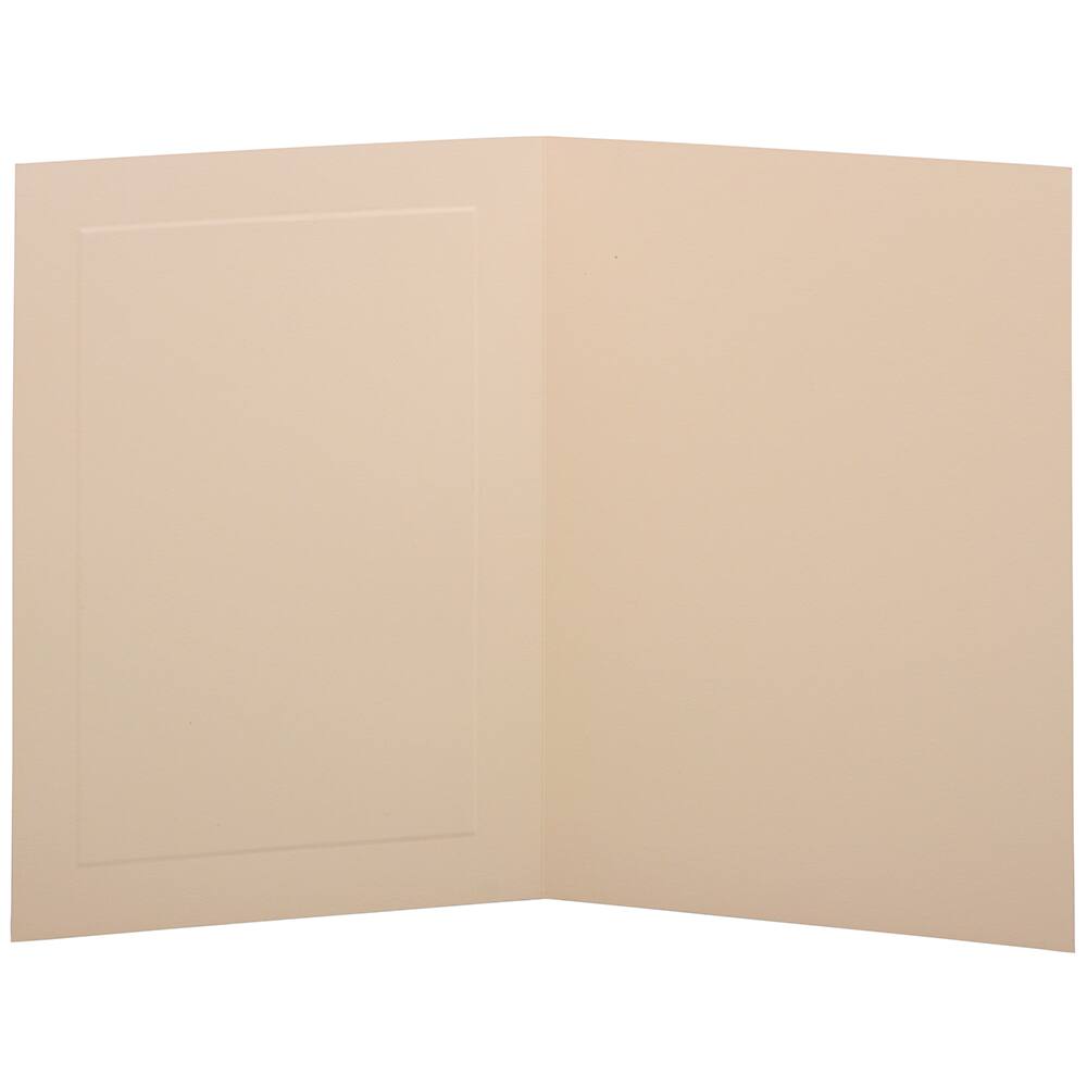 JAM Paper A7 Strathmore Ivory Wove Panel Fold Over Cards