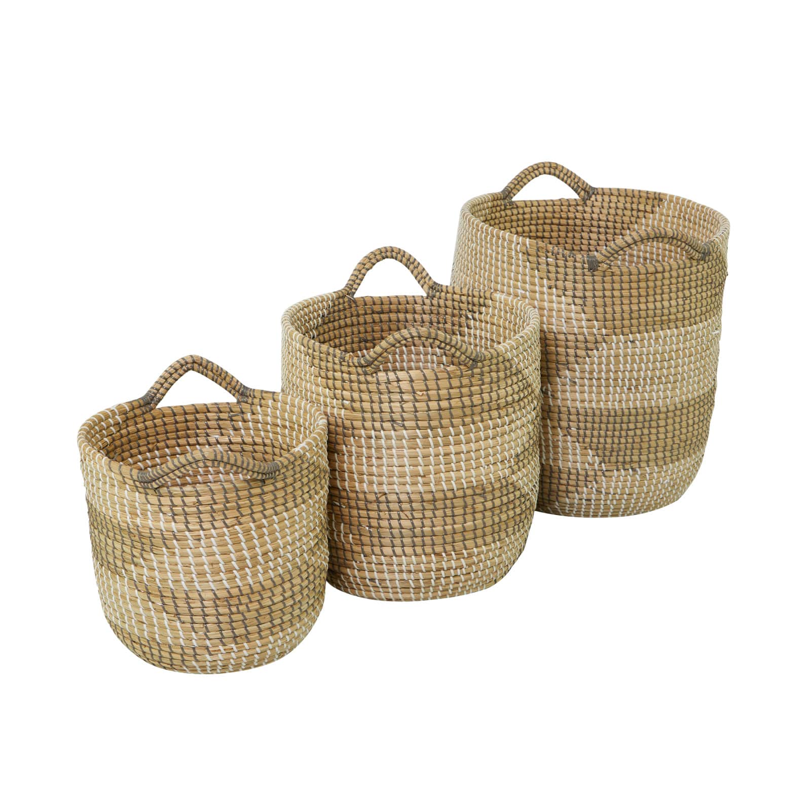 Brown Seagrass Bohemian Storage Baskets, 3ct.