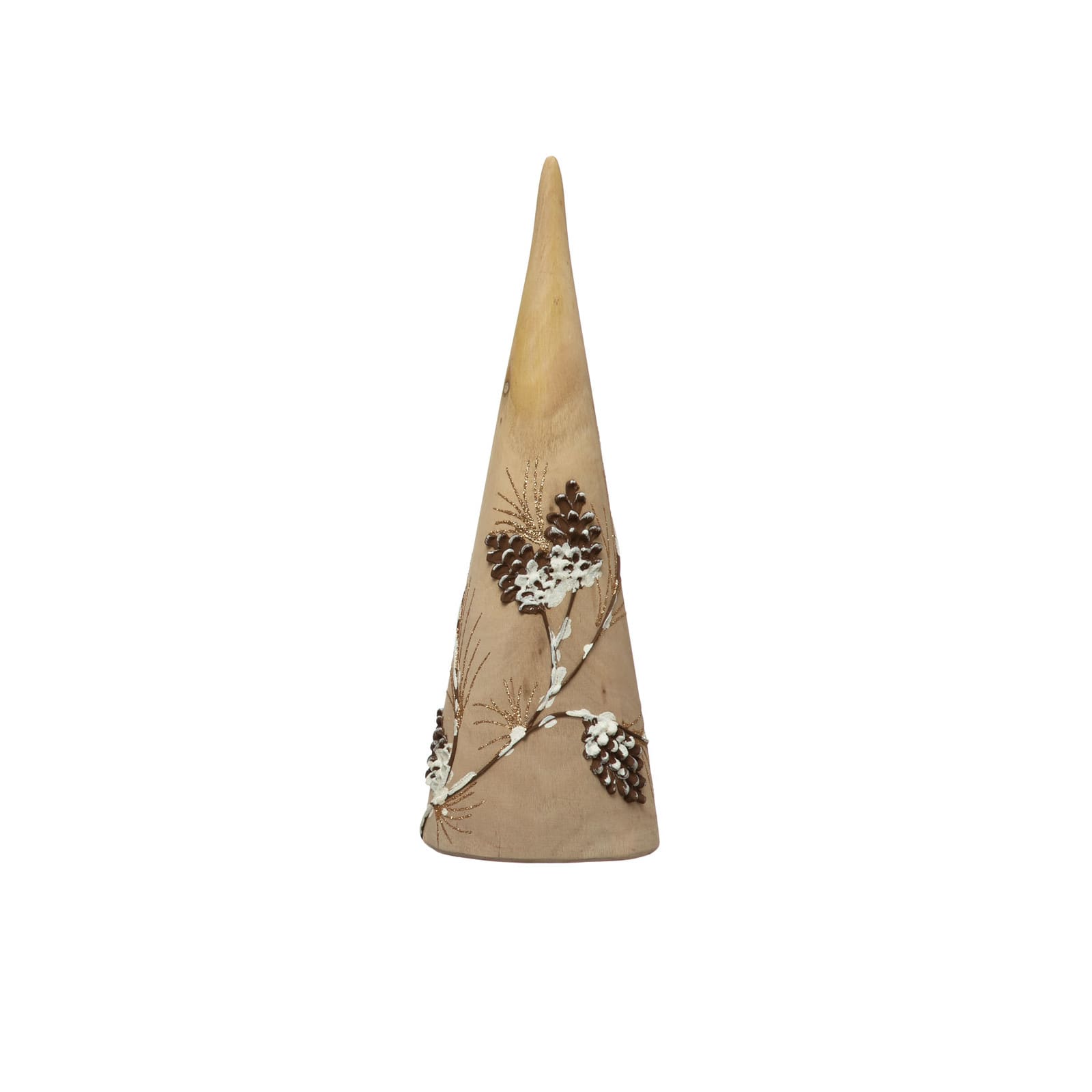 Hello Honey® Hand-Painted Eucalyptus Wood Tree with Pinecone