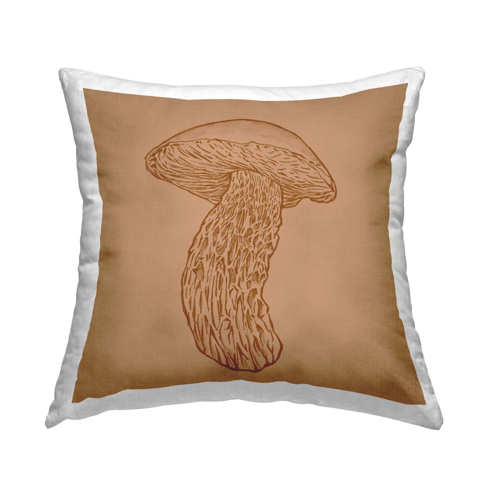 Stupell Industries Detailed Mushroom Botanical Forest Fungi Vegetation Throw Pillow, 18" x 18"