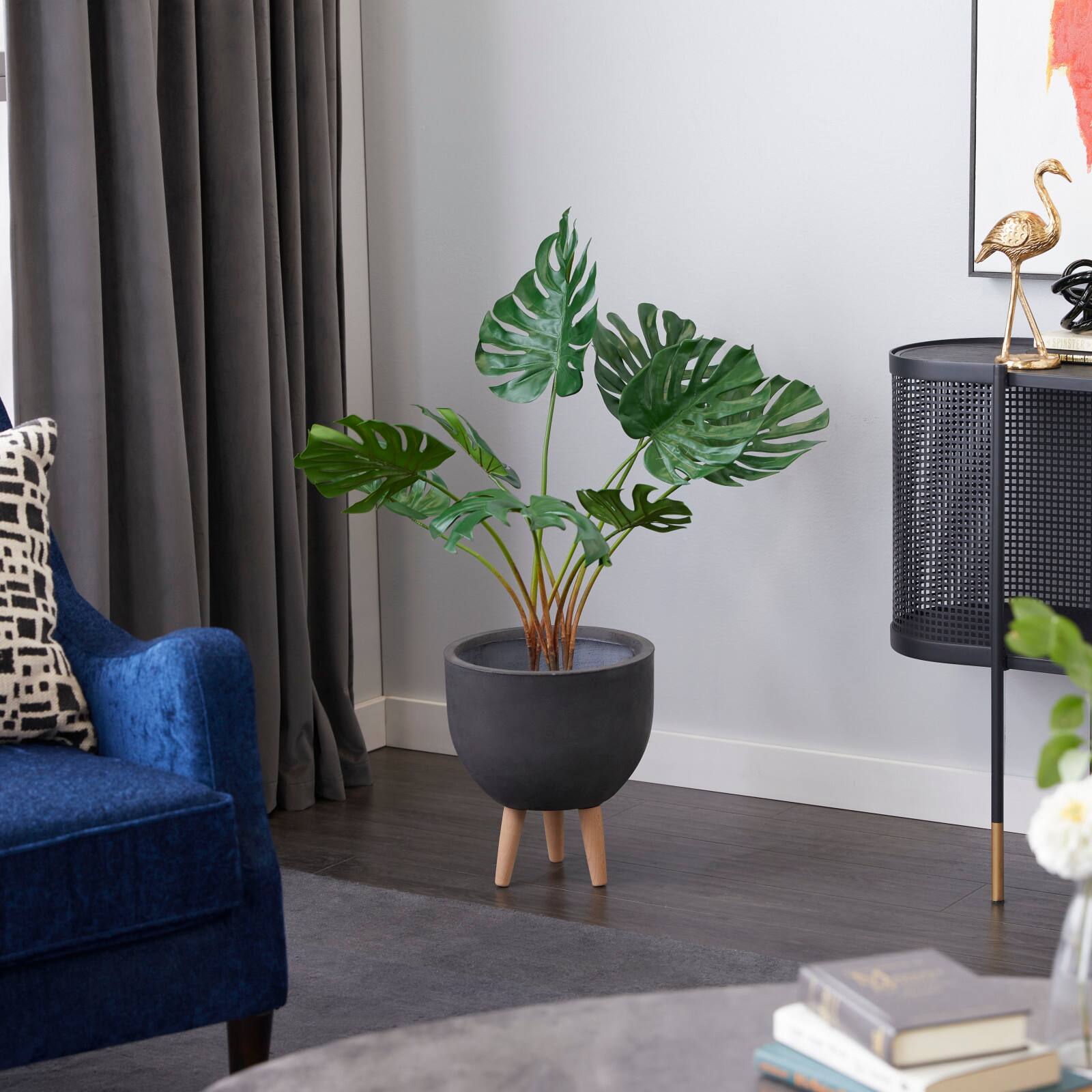 Monstera Leaf Decorations With Pot, 29", Green