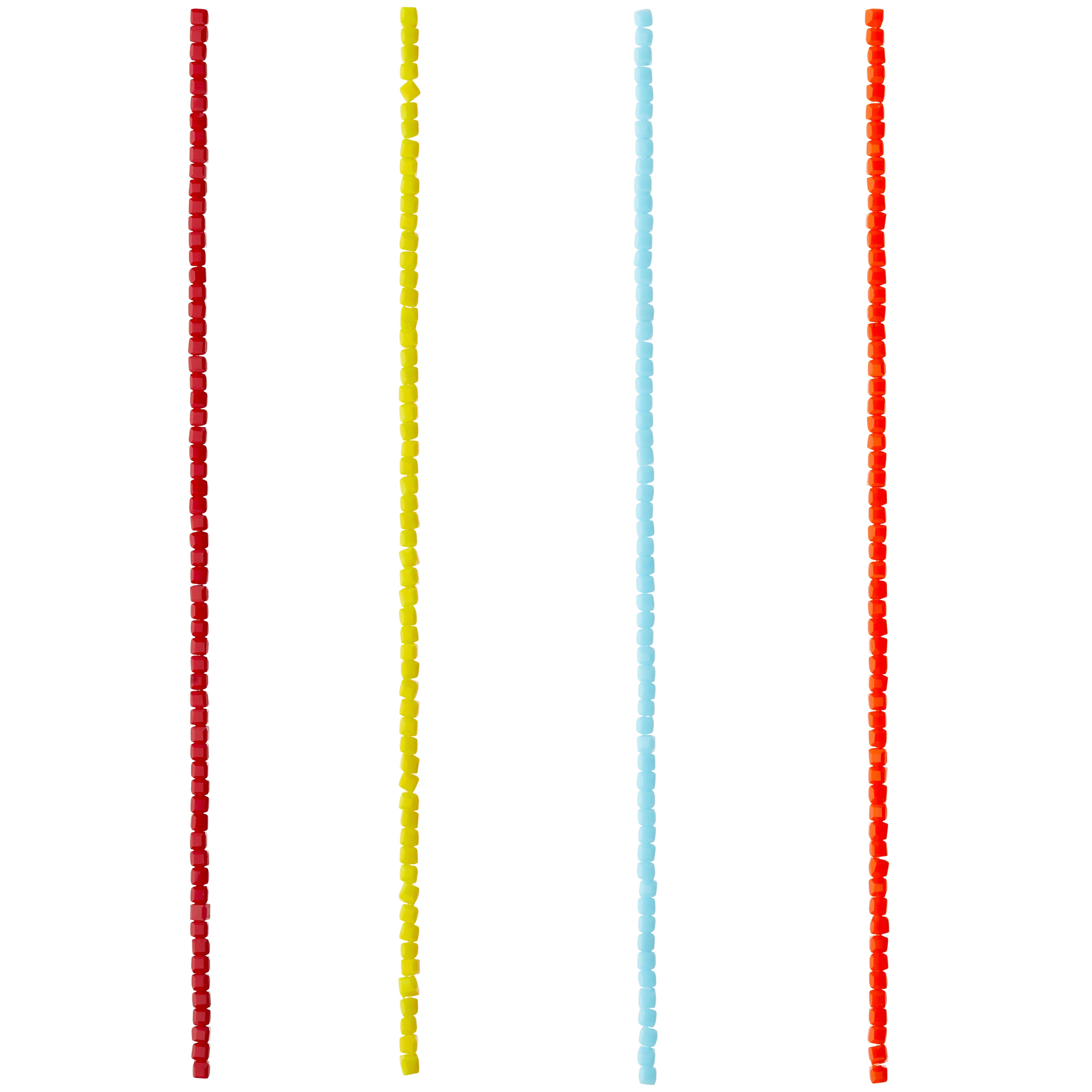 12 Pack: Multicolor Glass Cube Beads, 3mm by Bead Landing™