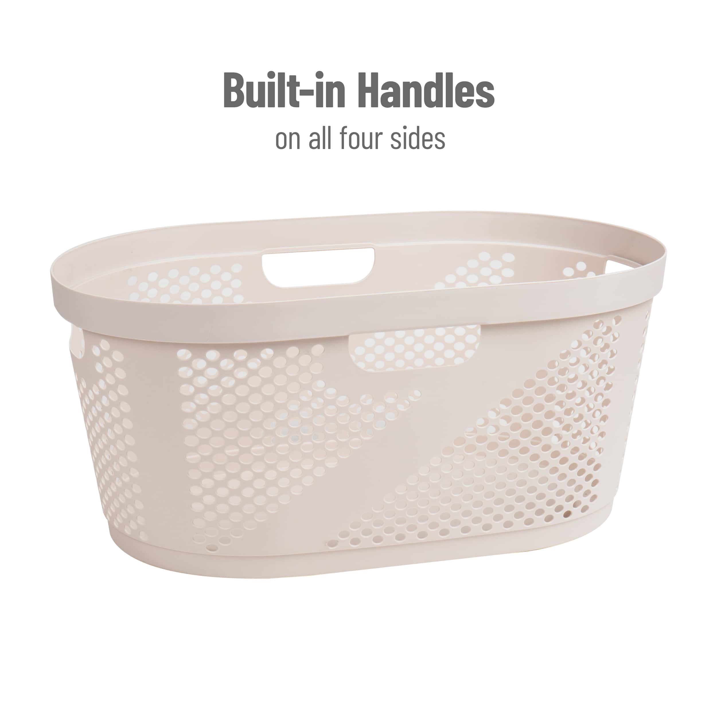 Mind Reader 40L Ventilated Laundry Basket with Cut Out Handles