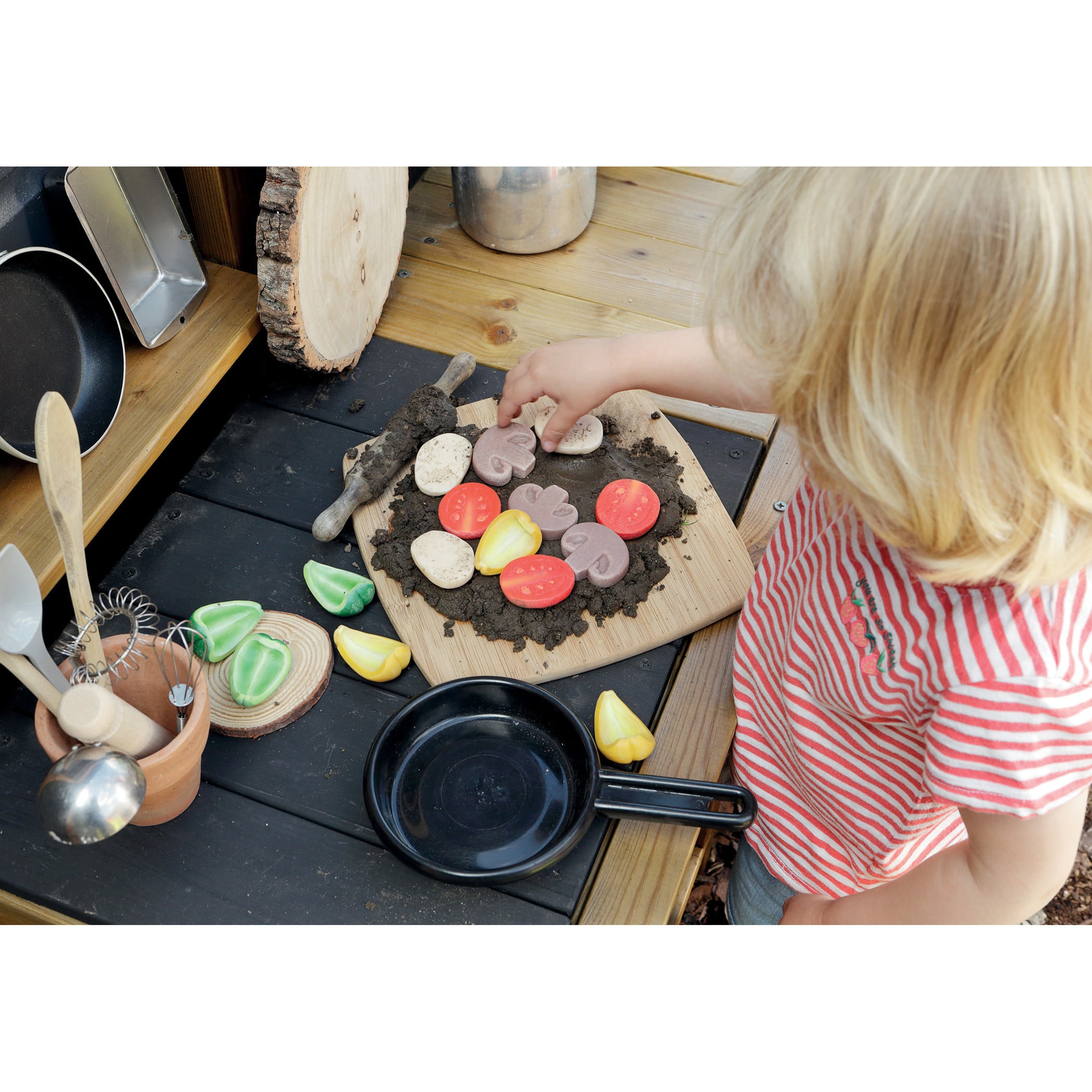 Yellow Door 2" Pizza Toppings Sensory Play Stones Set