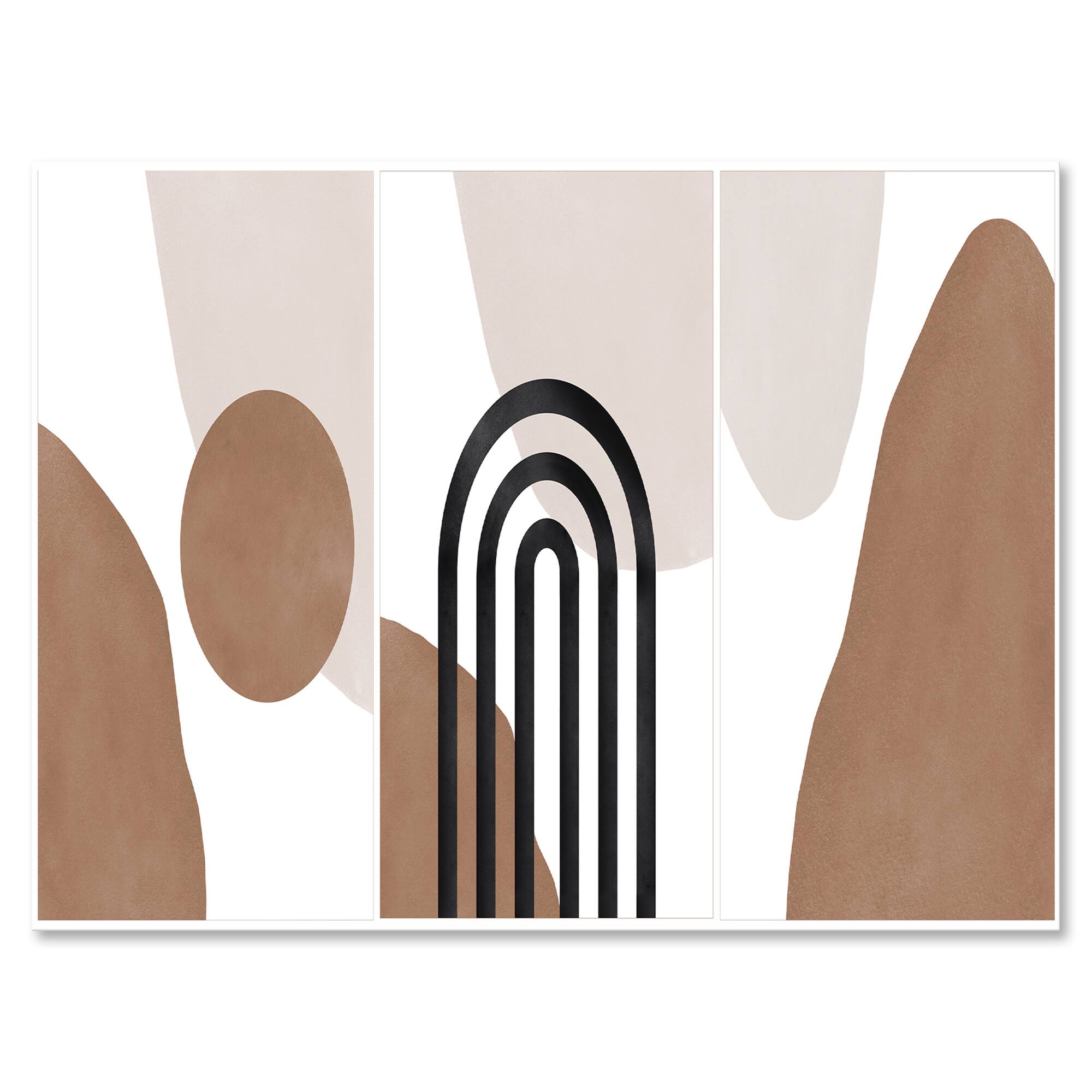 Designart - Abstract Shapes in Terracotta and Ivory Shapes II - Modern Canvas Wall Art Print