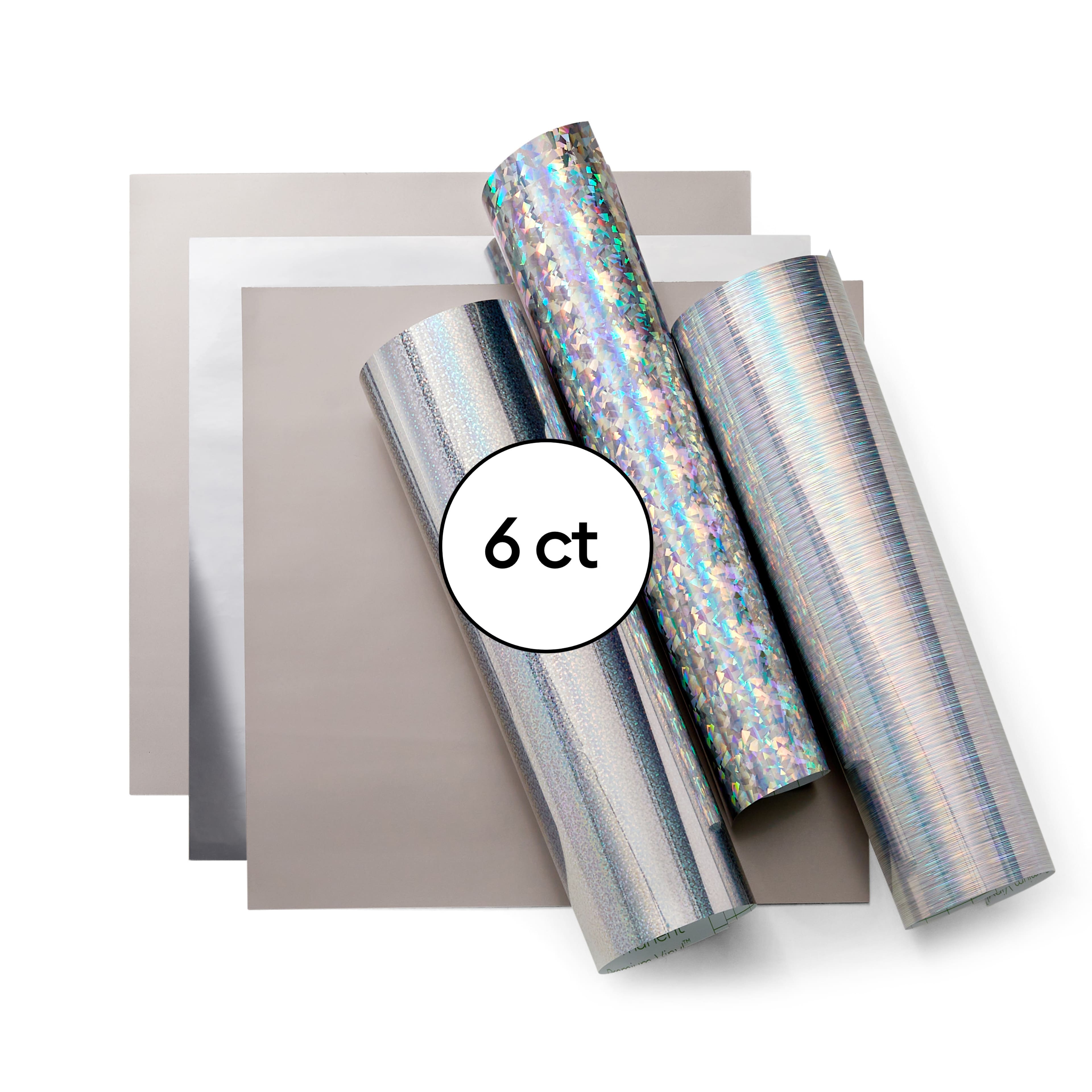Cricut® Permanent Holographic Vinyl, Silver Sampler