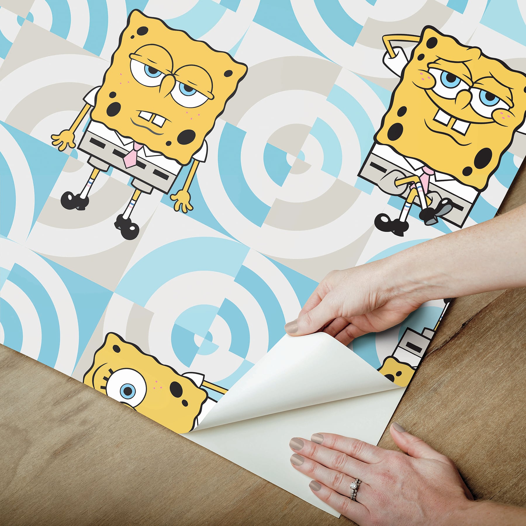 RoomMates SpongeBob SquarePants Funny Faces Peel & Stick Wallpaper