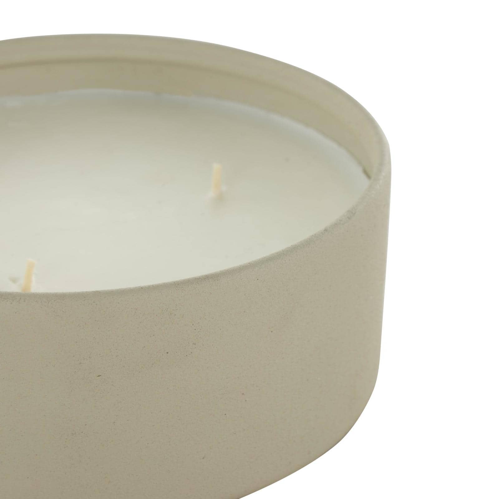 6" Beige 3 Wick Metal Tangerine Splash Scented & Textured Candle with White Wax