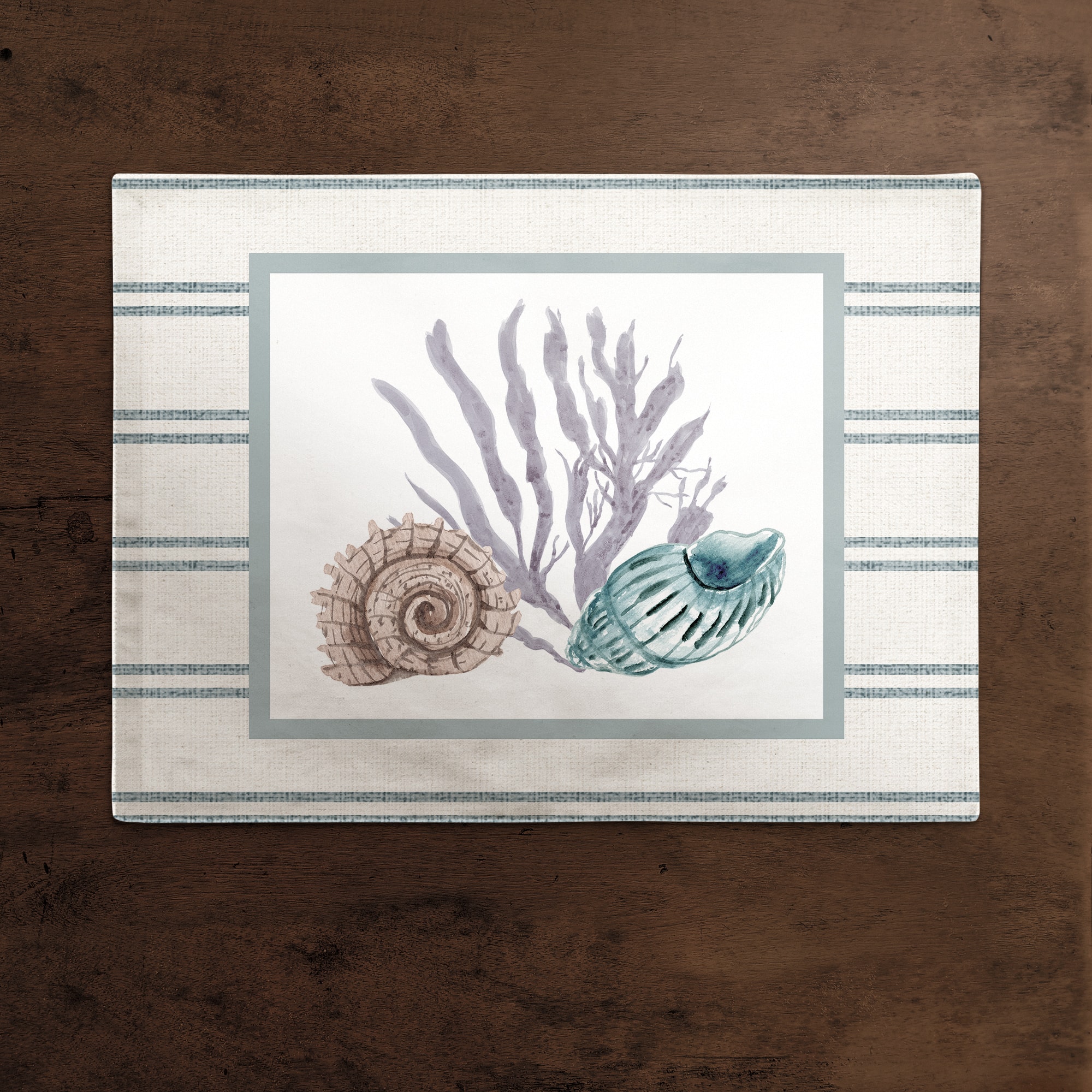 Snail and Banded Tulip Shell 14" x 18" Cotton Twill Placemat