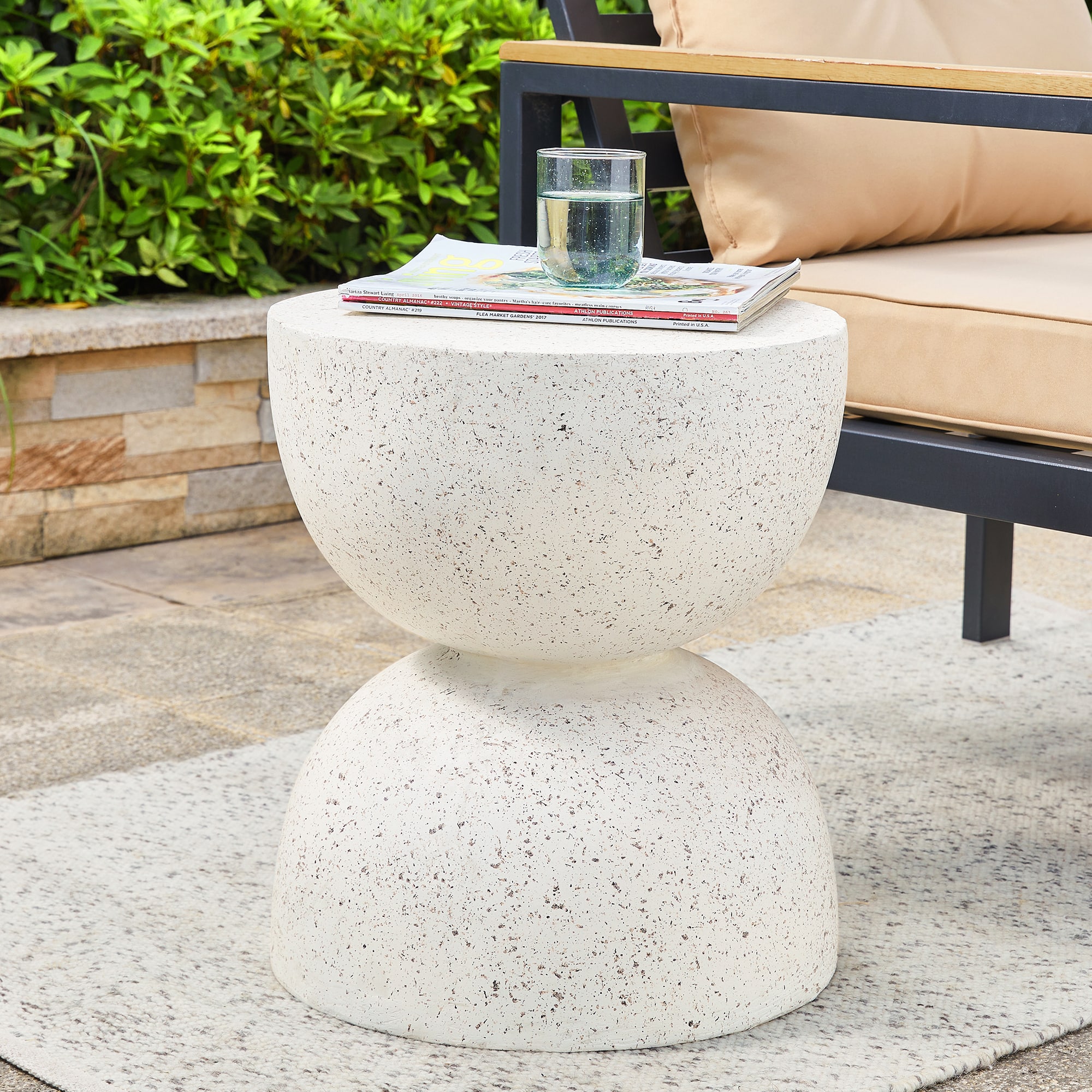 Glitzhome® 18" Multi-Functional Terrazzo Garden Stool