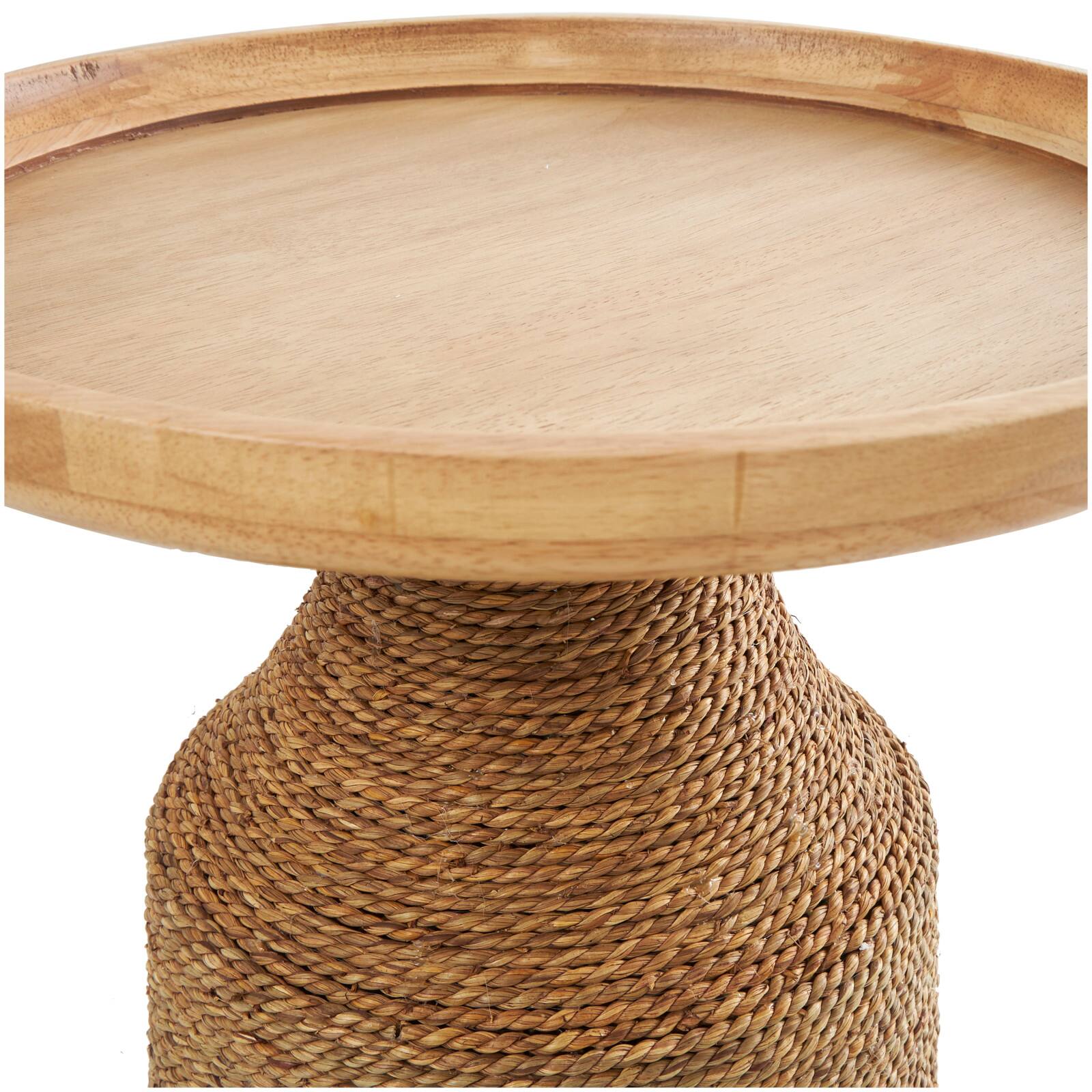 Brown Dried Plant Handmade Wrapped Accent Table