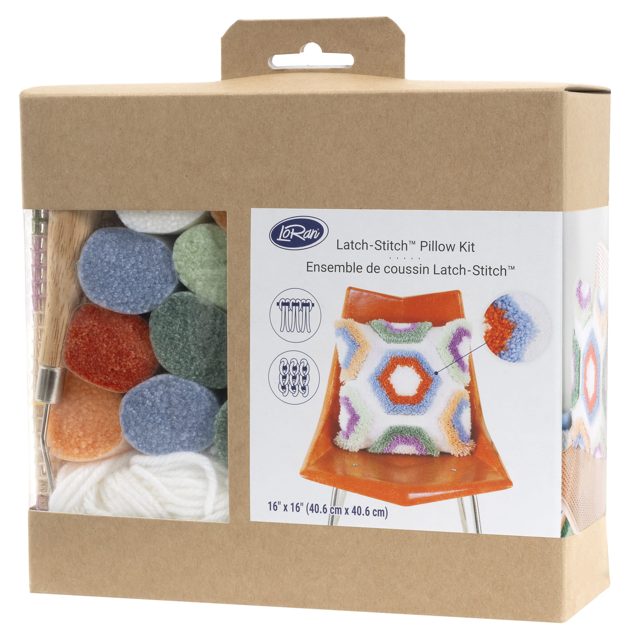LoRan® Latch-Stitch™ Pillow Kit, Hexi Design