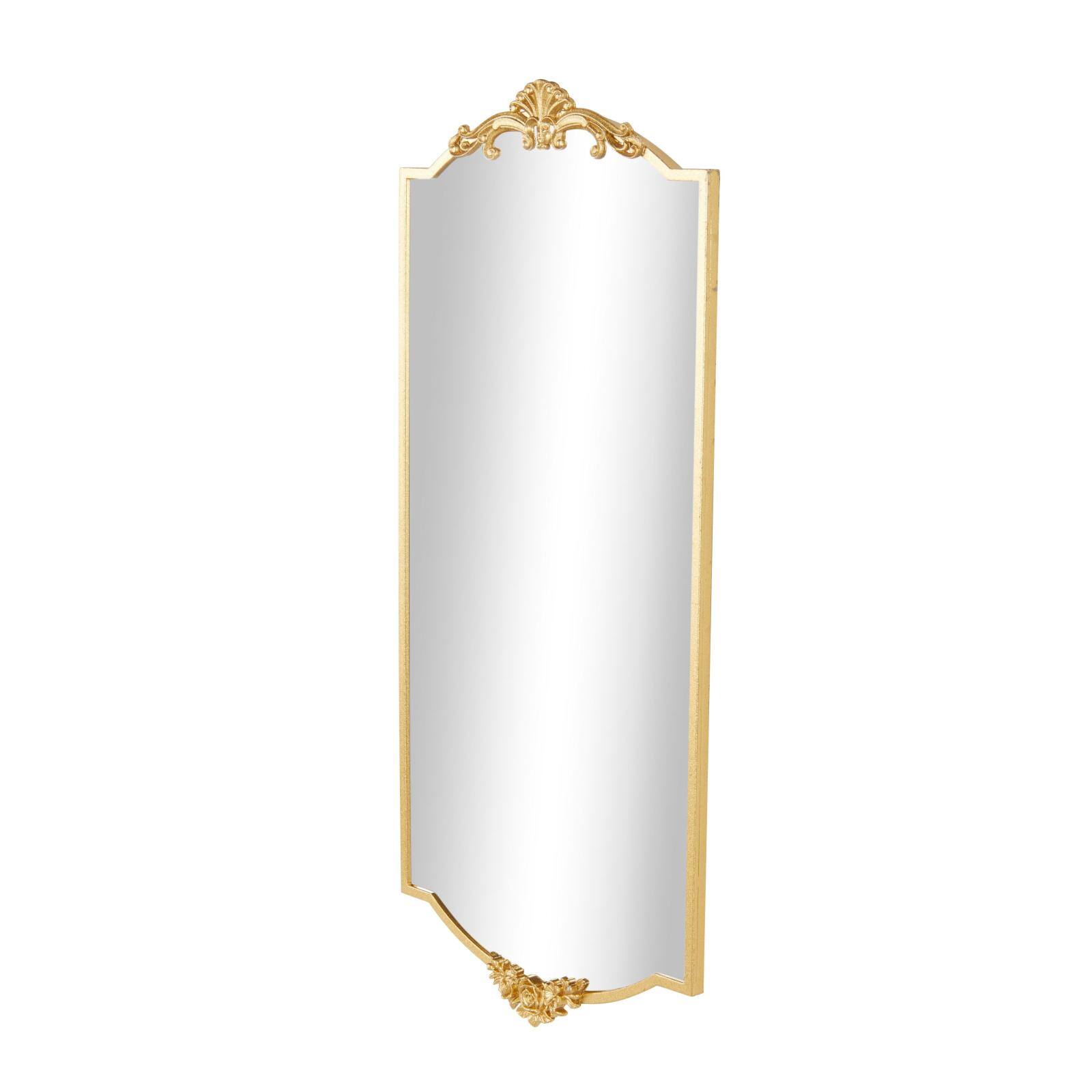 Gold Floral Embellished Metal Room Wall Mirror
