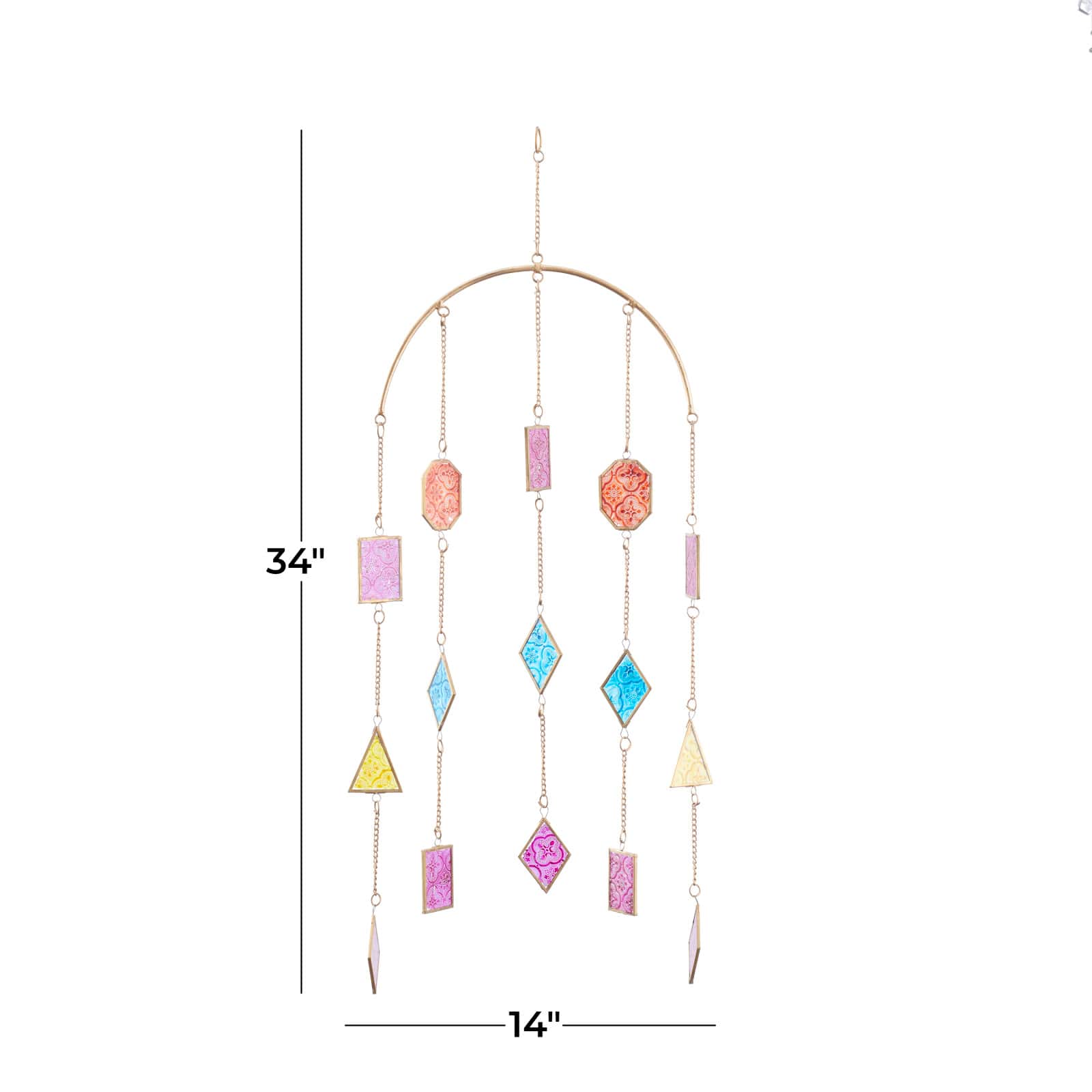 Multi Metal Contemporary Windchime, 34" x 14" x 2"