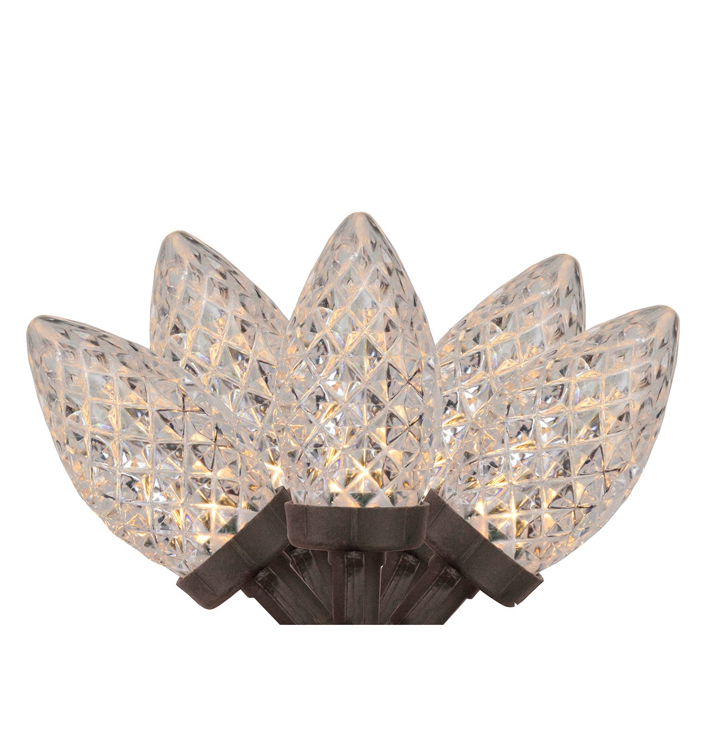 100ct. Warm White Faceted LED Christmas String Lights