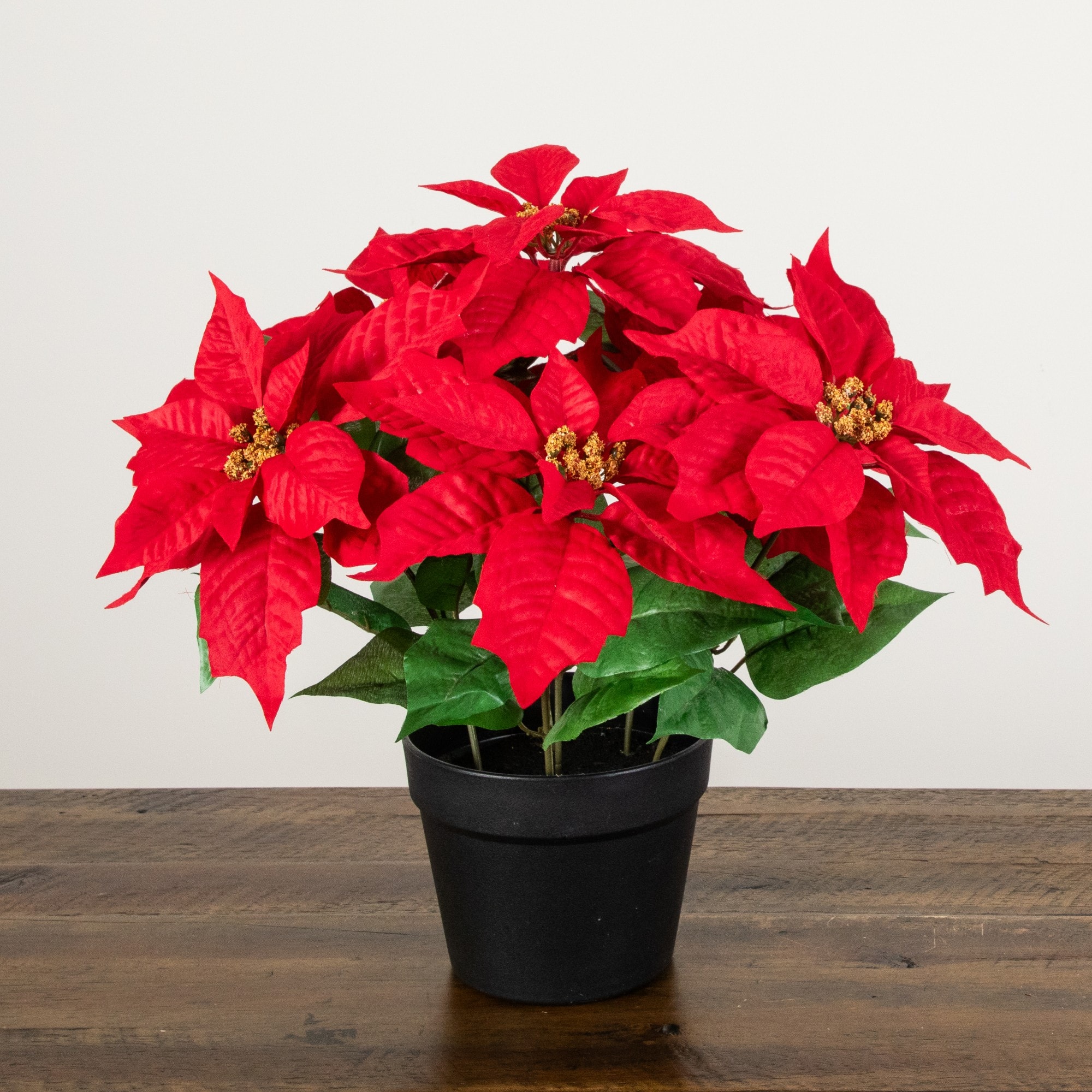 Nearly Natural 15.5" Artificial Potted Poinsettia Plant
