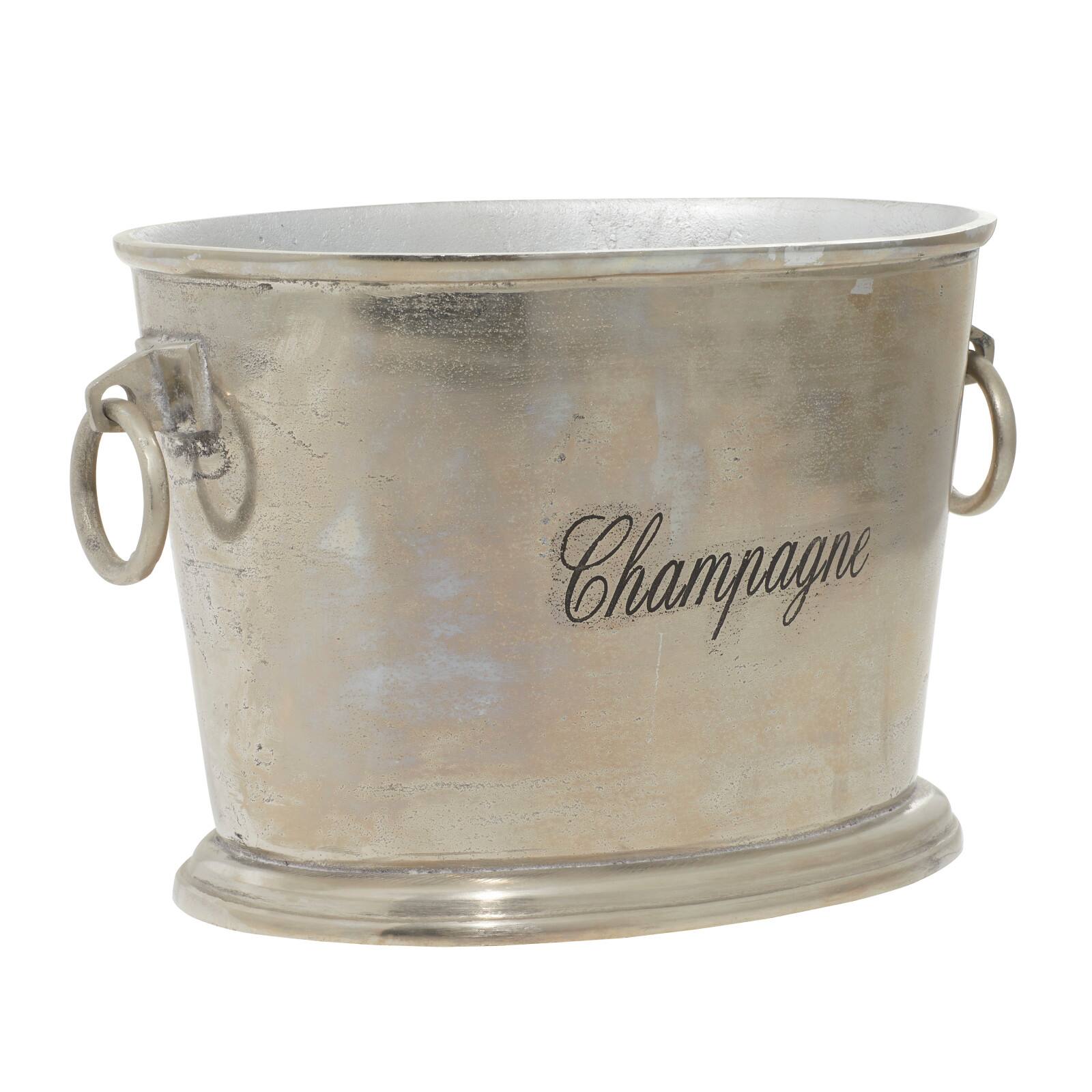 17" Silver Champagne Metal Wine Bottle Holder