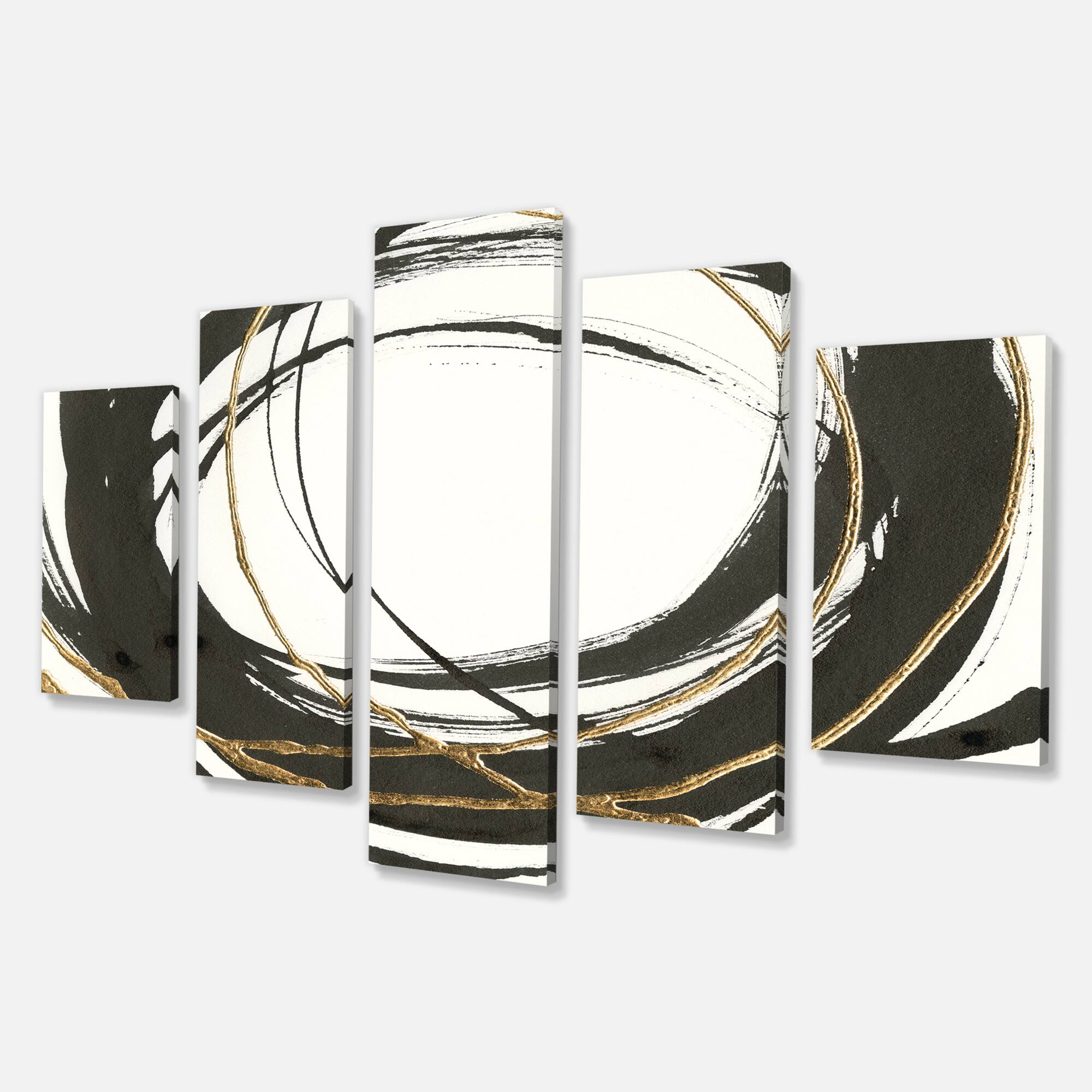 Designart - Gold Glamour Circle III - Posh & Luxe Gallery-wrapped Canvas