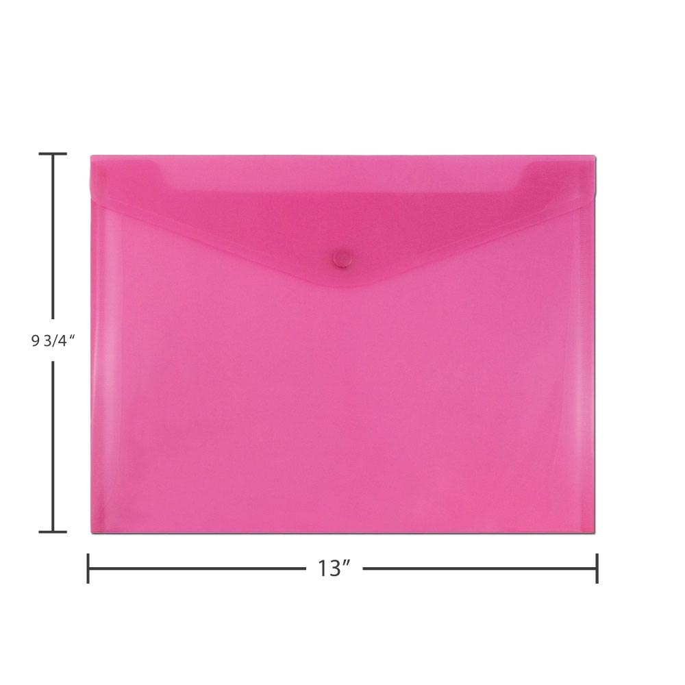 JAM Paper 9.75" x 13" Assorted Plastic Snap Closure Envelopes, 12ct.