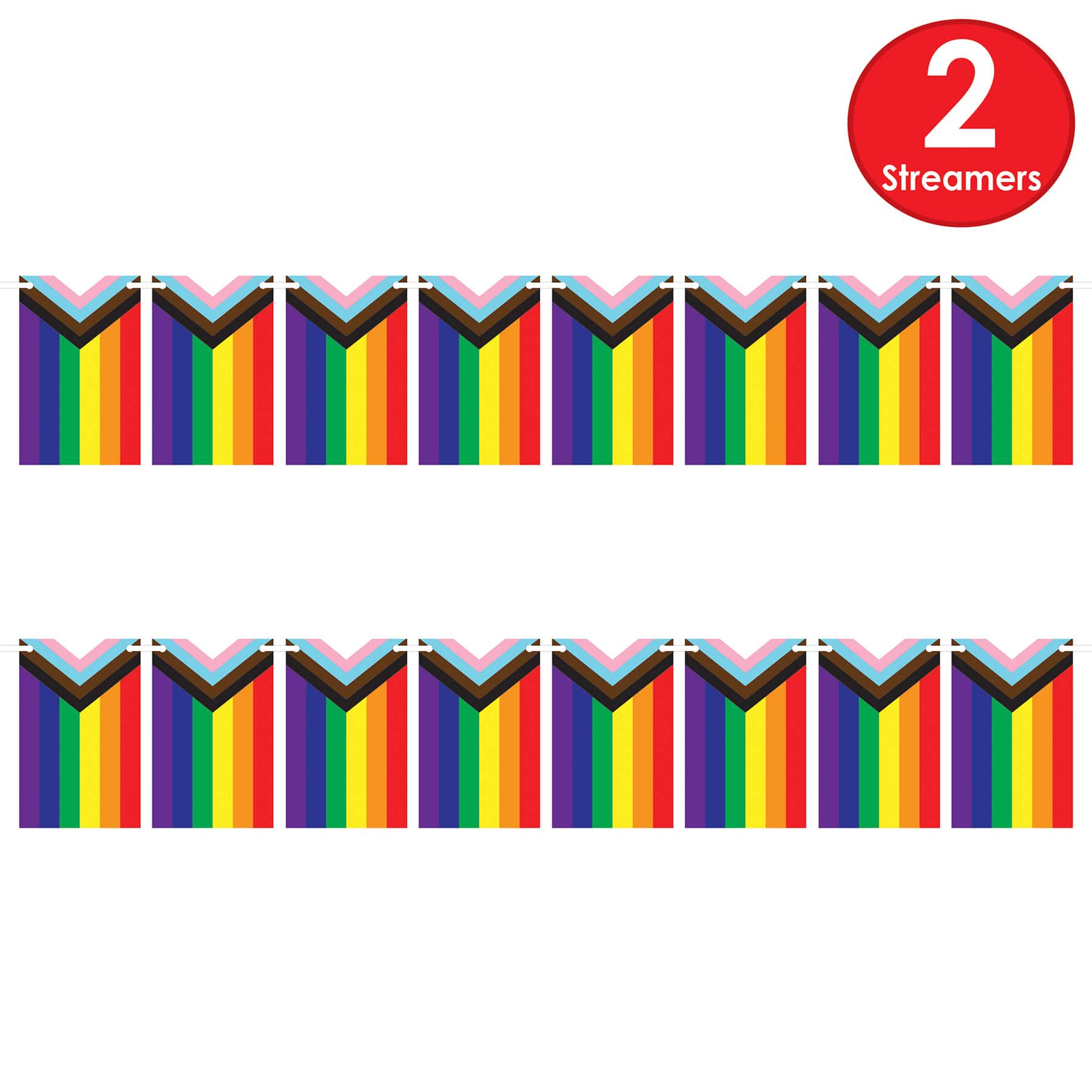 Beistle 4.5ft. Pride Flag Pennant Streamers, 2ct.