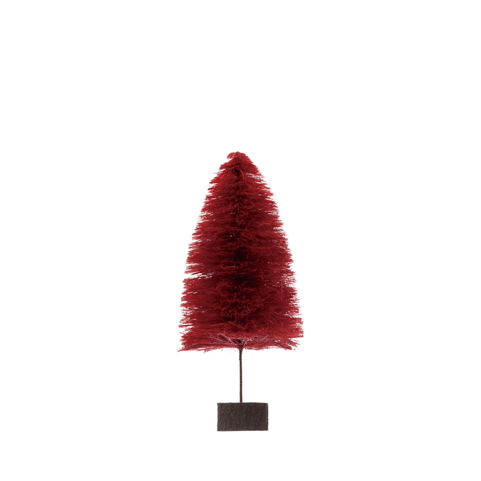 Hello Honey® Berry Red Sisal Bottle Brush Tree with Wood Slice Base