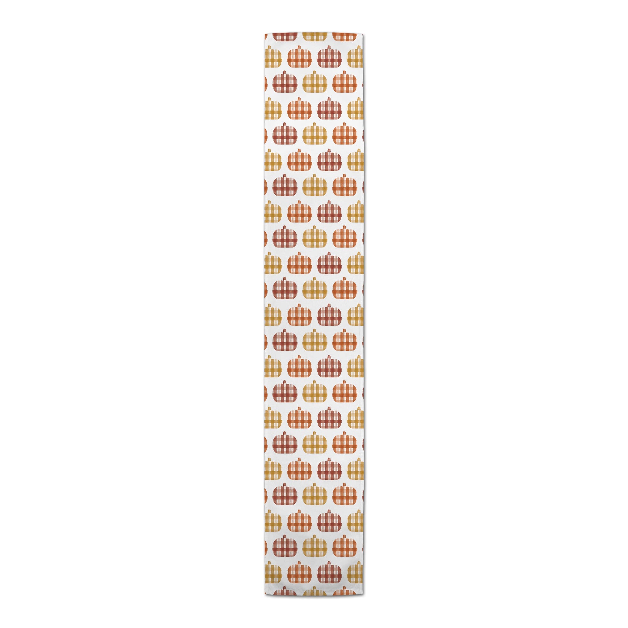 72" Plaid Pumpkins Poly Twill Table Runner