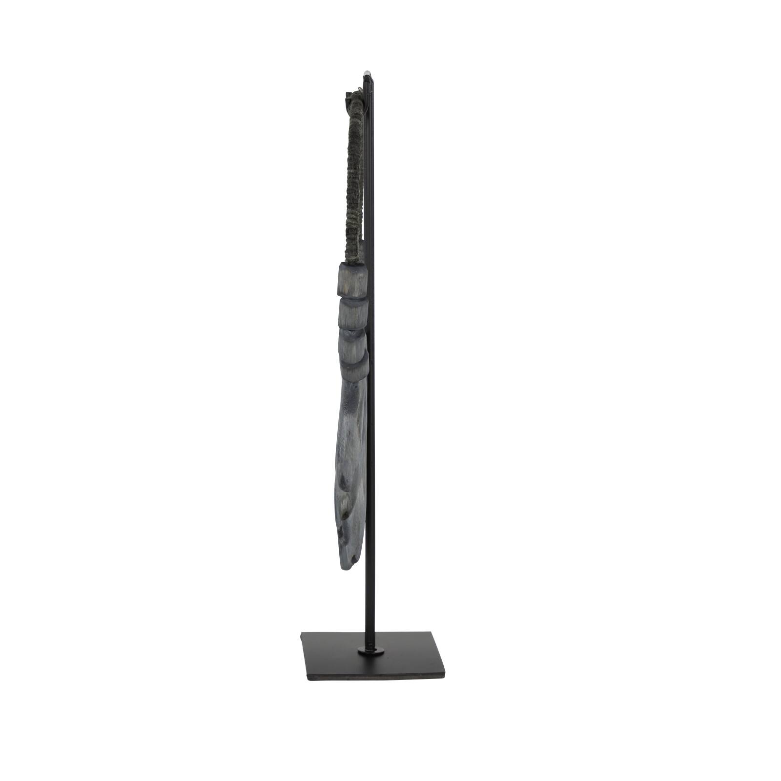 20" Gray Teak Wood Natural Sculpture