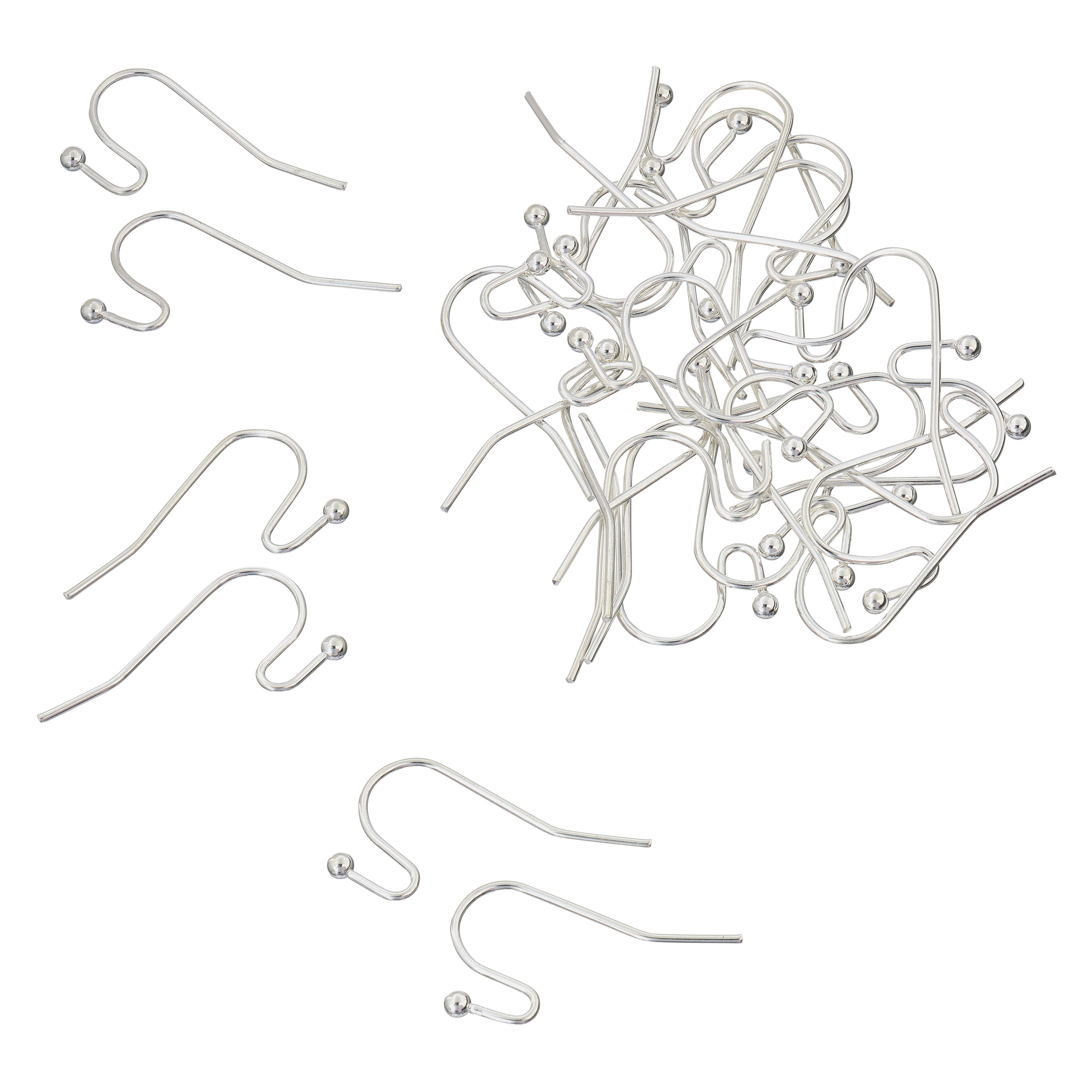 12 Packs: 30 ct. (360 total) Silver Earring Fish Hooks with Bend by Bead Landing™