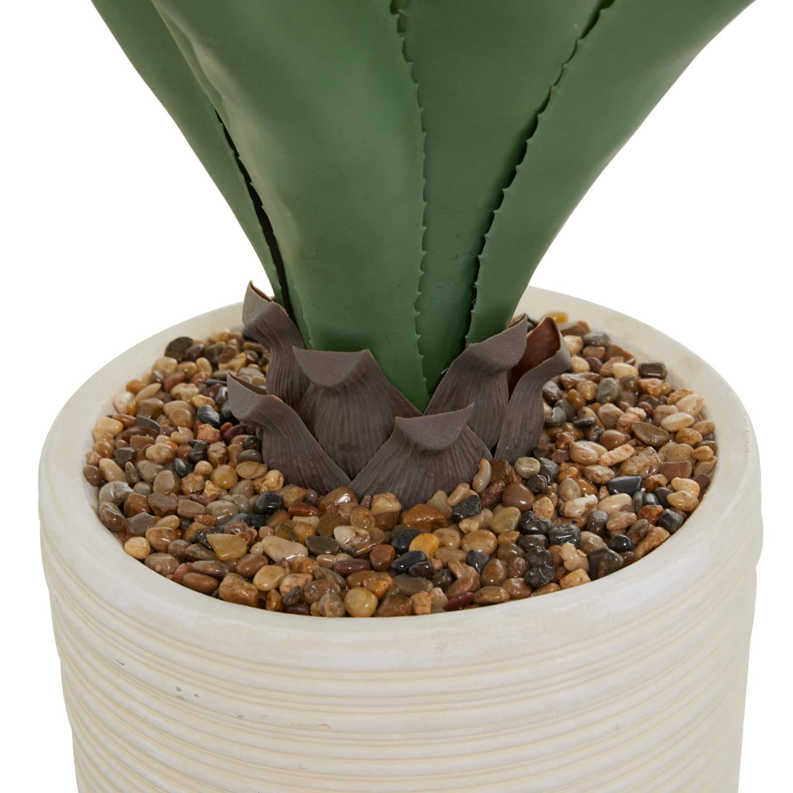 2.5ft. Potted White Plastic Contemporary Artificial Foliage