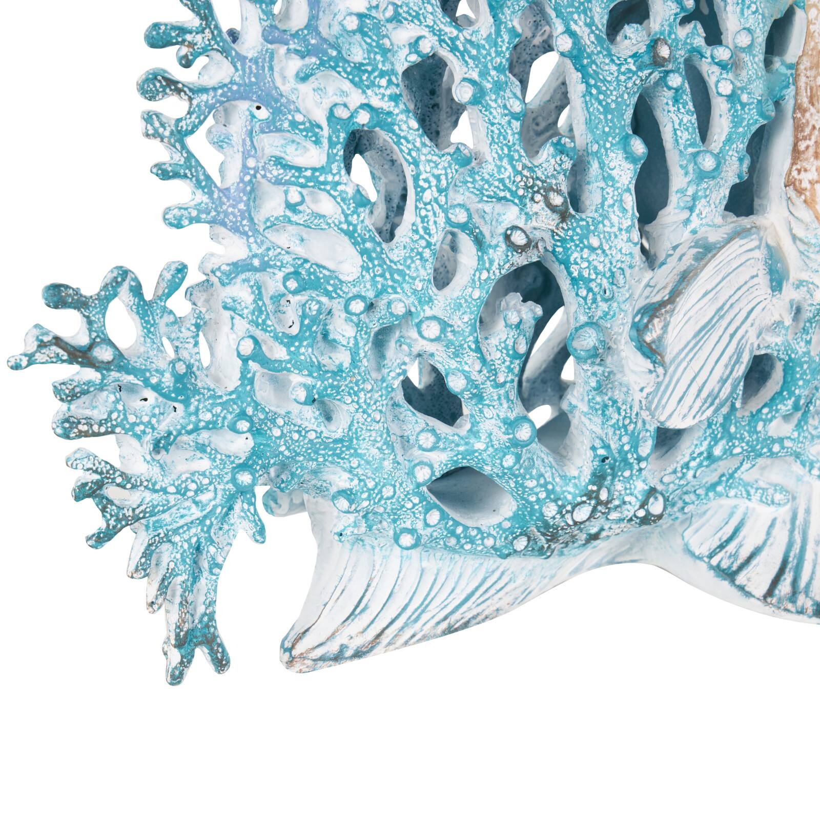 11" Textured Polystone Fish Sculpture with White Fins