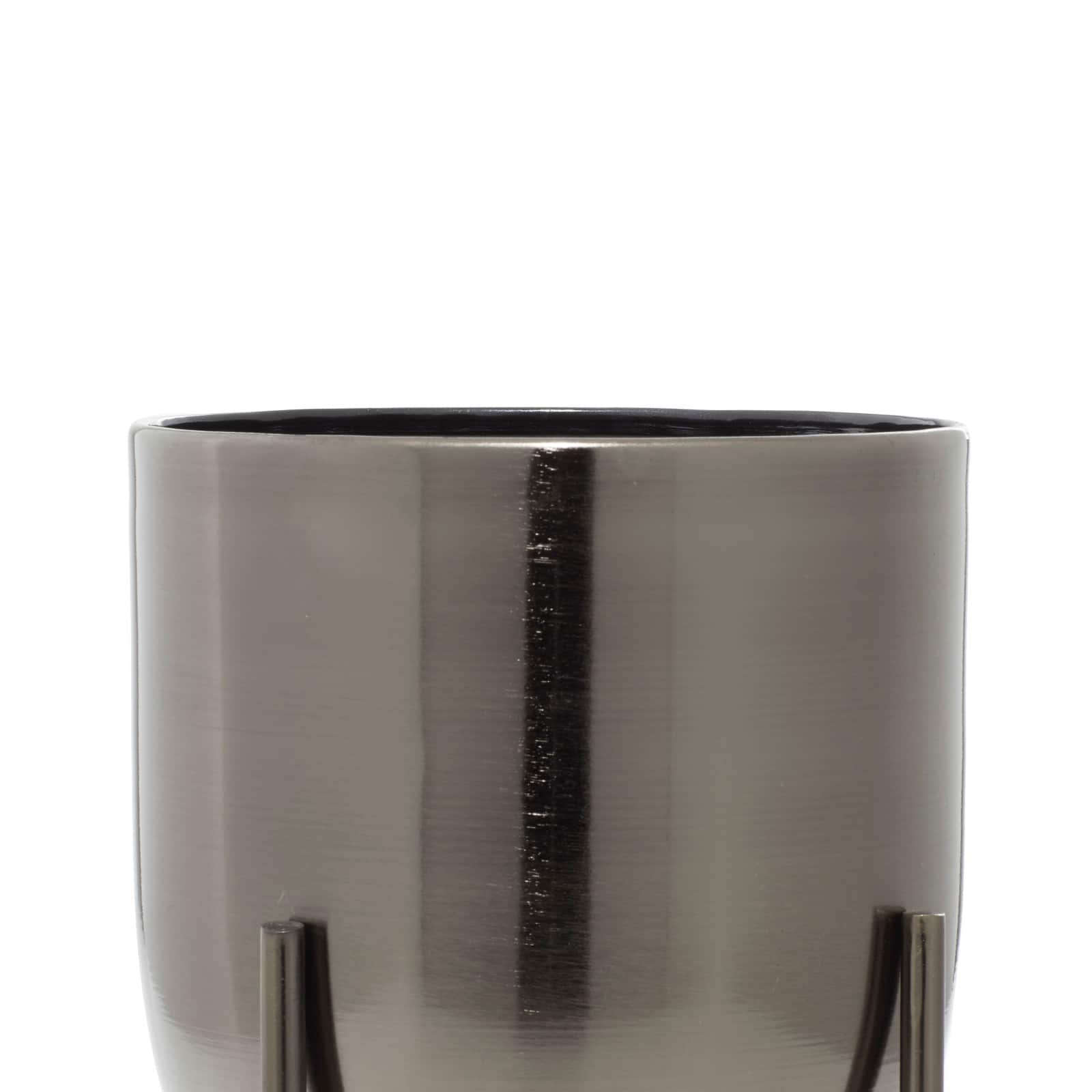 Metal Contemporary Stand Planter Set