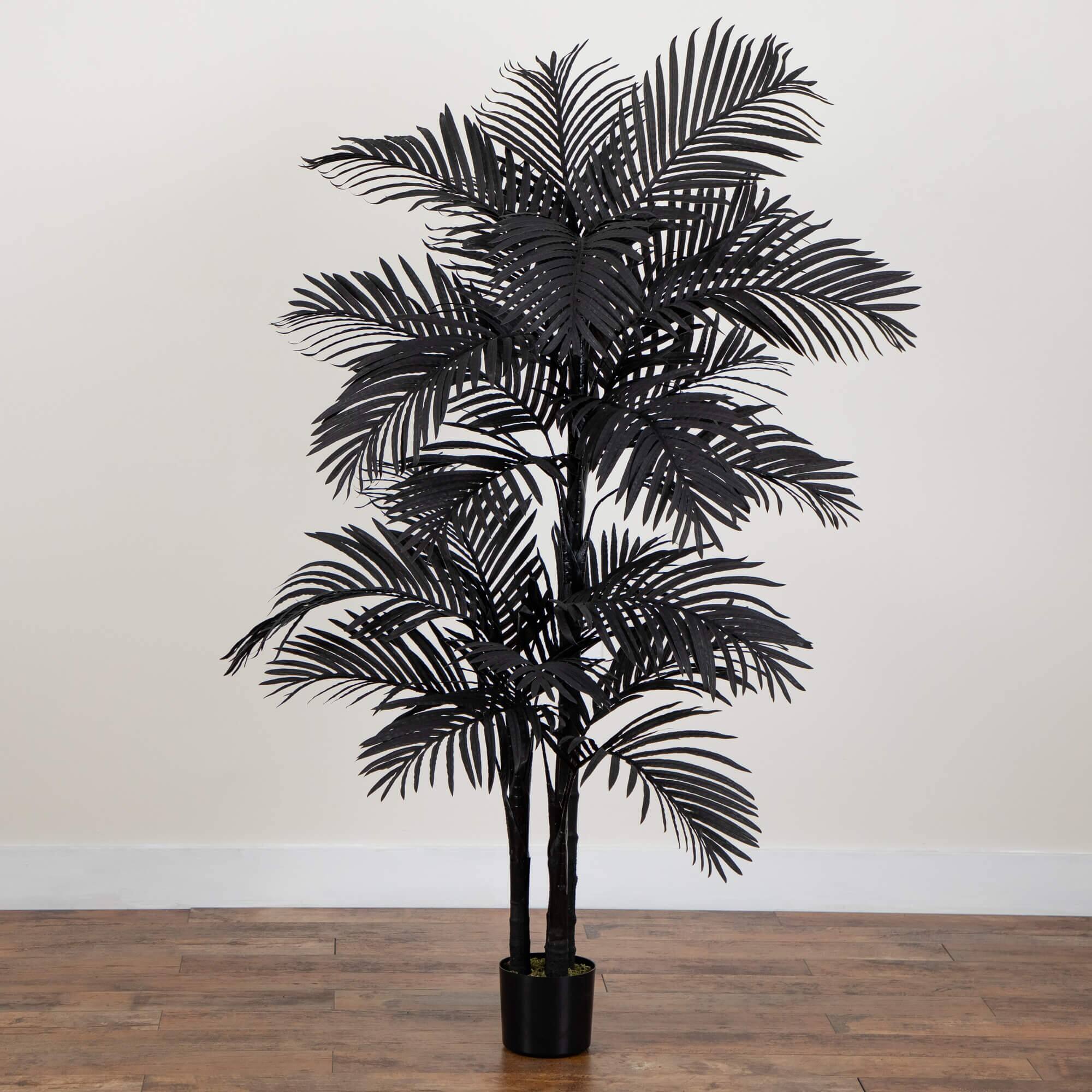 6ft. Artificial Halloween Black Golden Cane Tree