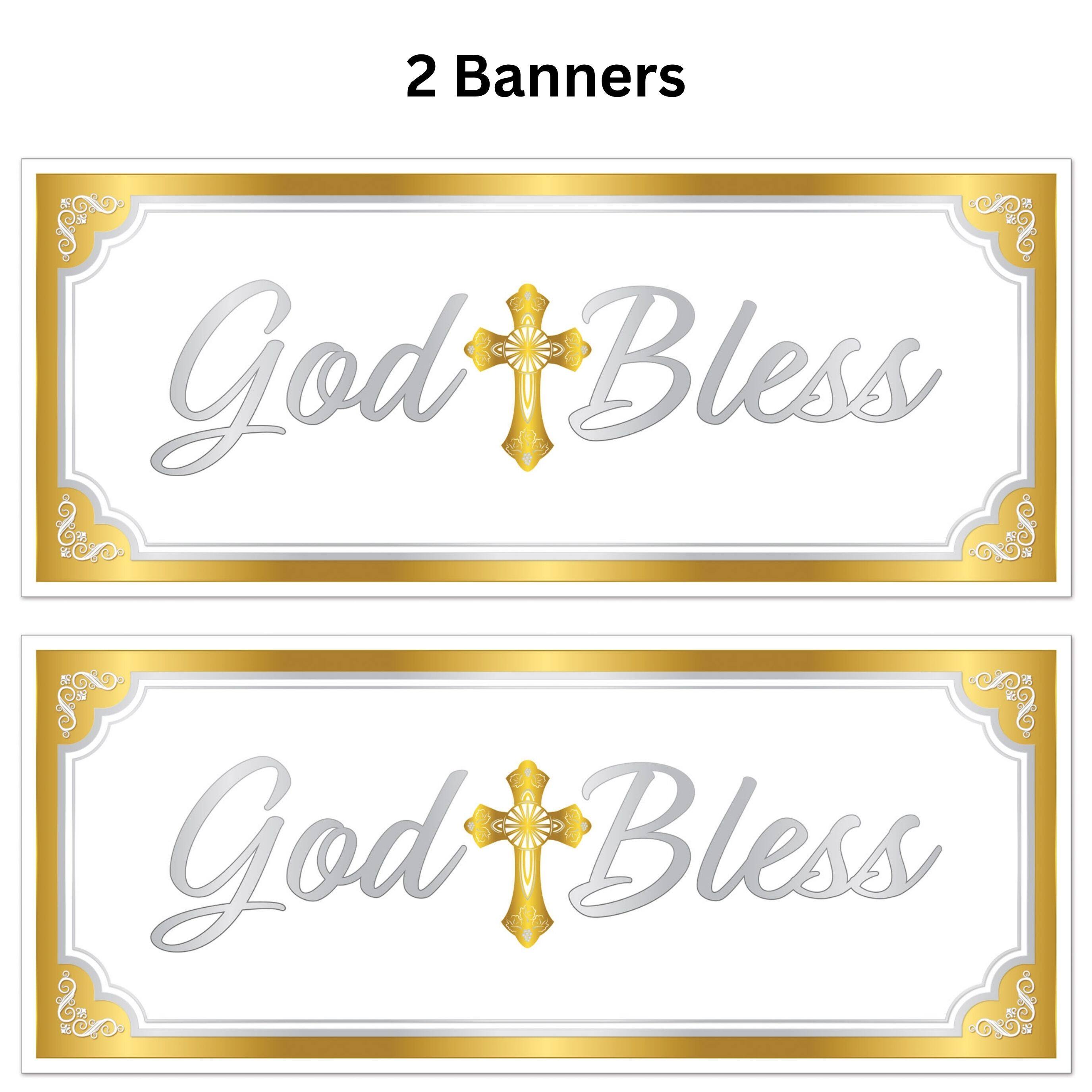 Beistle 30" x 6ft. God Bless Oversized Sign Banners, 2ct.