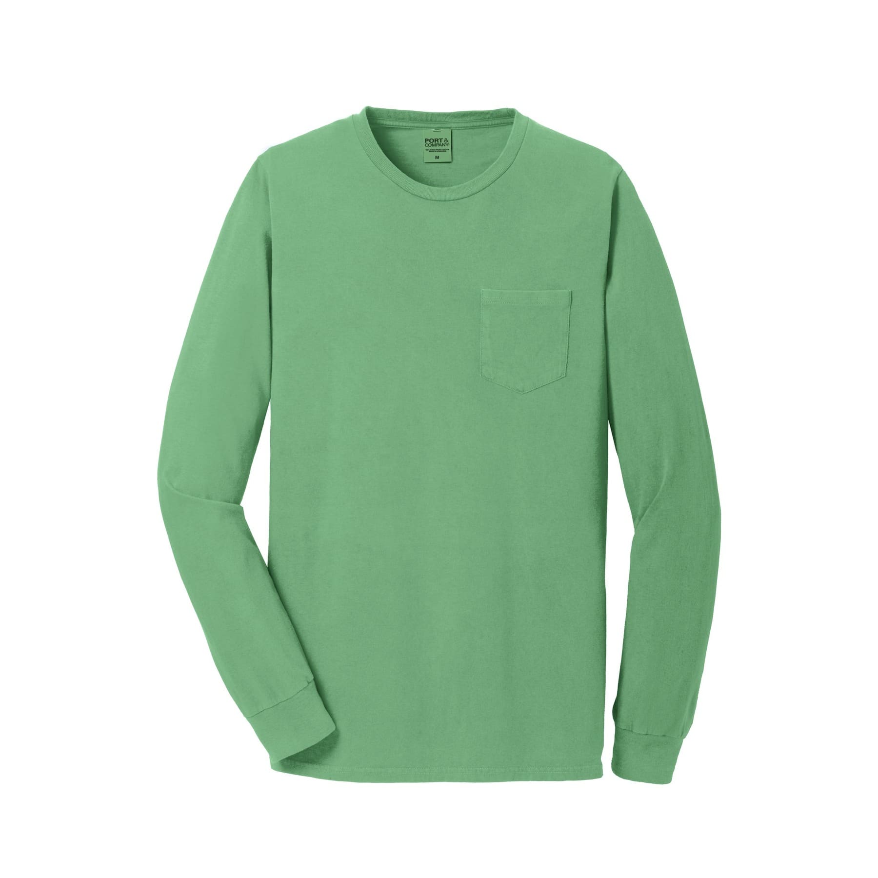 Port & Company® Beach Wash® Garment-Dyed Long Sleeve Pocket T-Shirt