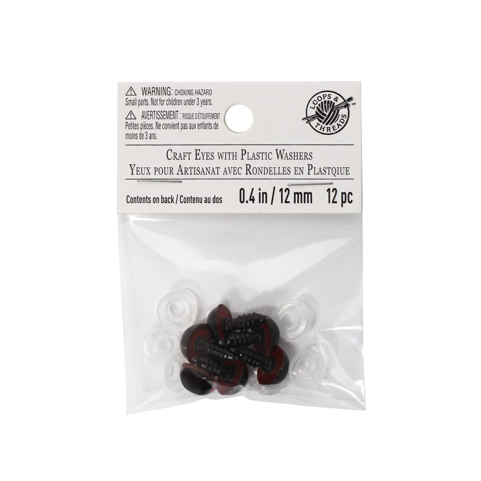 Craft Eyes with Plastic Washers Loops & Threads