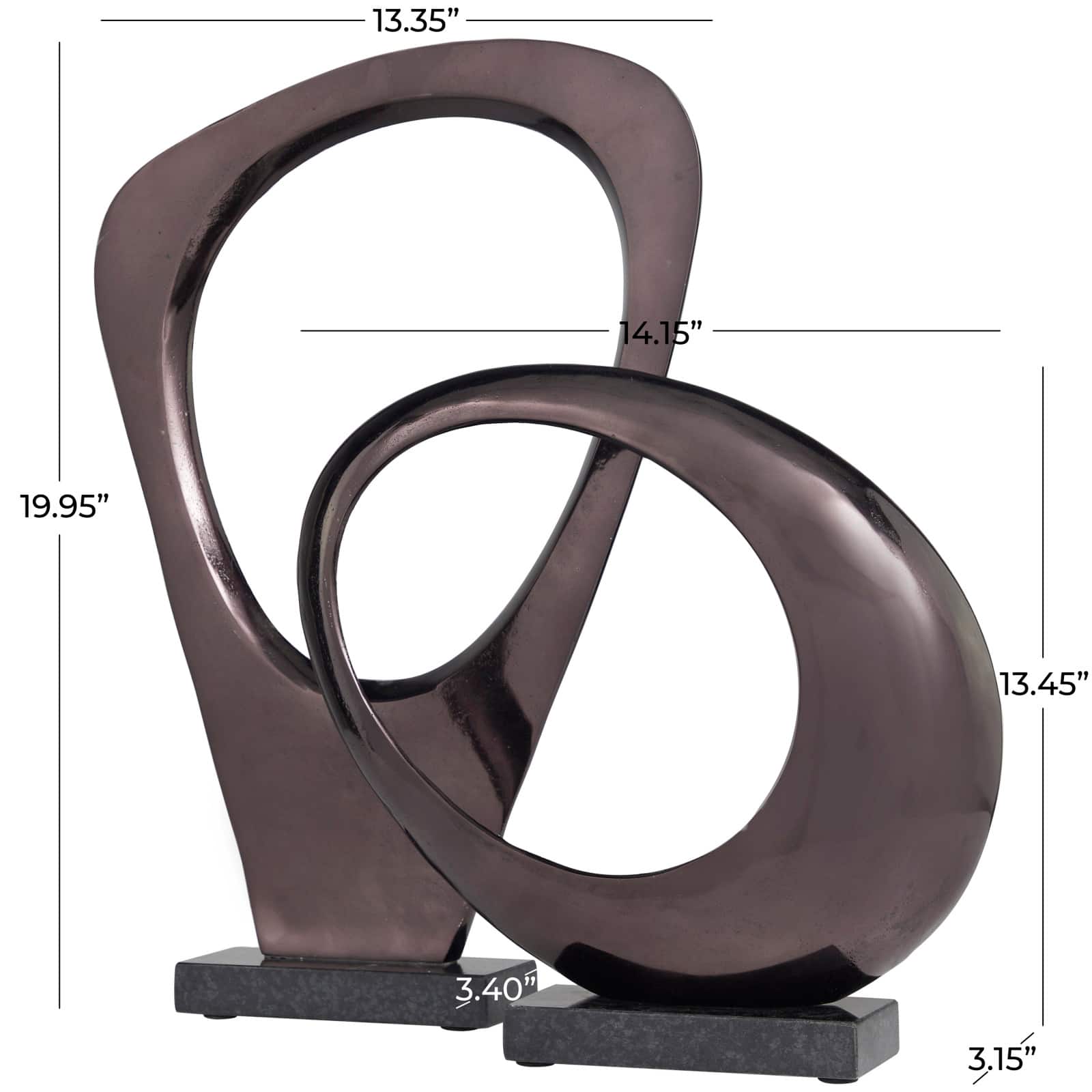 Geometric Abstract Metal Tabletop Sculpture Set