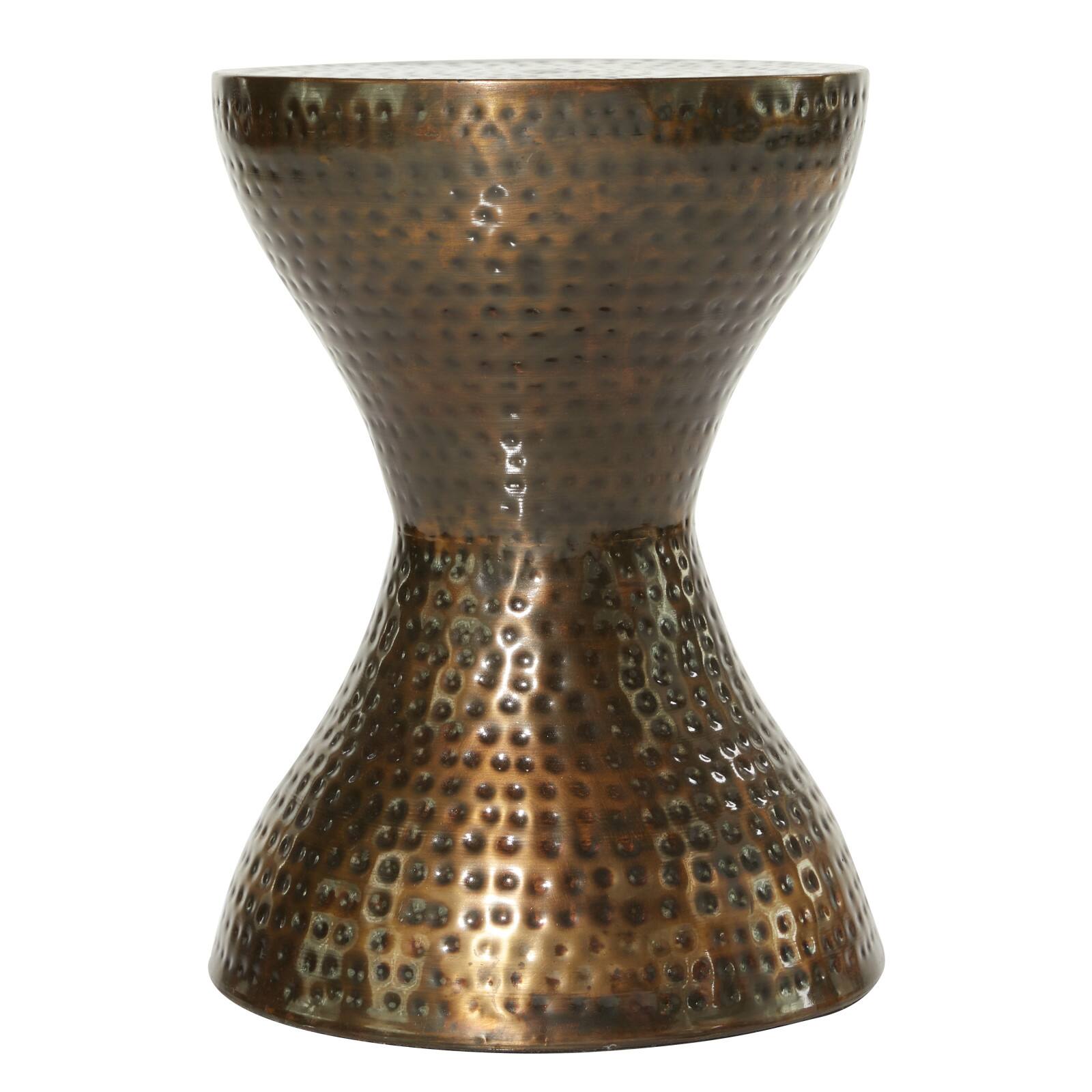 19" Bronze Iron Industrial Accent Table