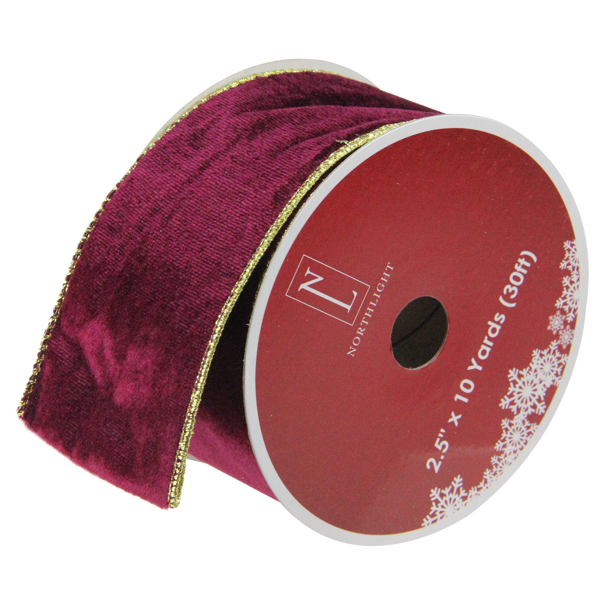 2.5" x 10yd. Wired Trimmed Christmas Ribbon