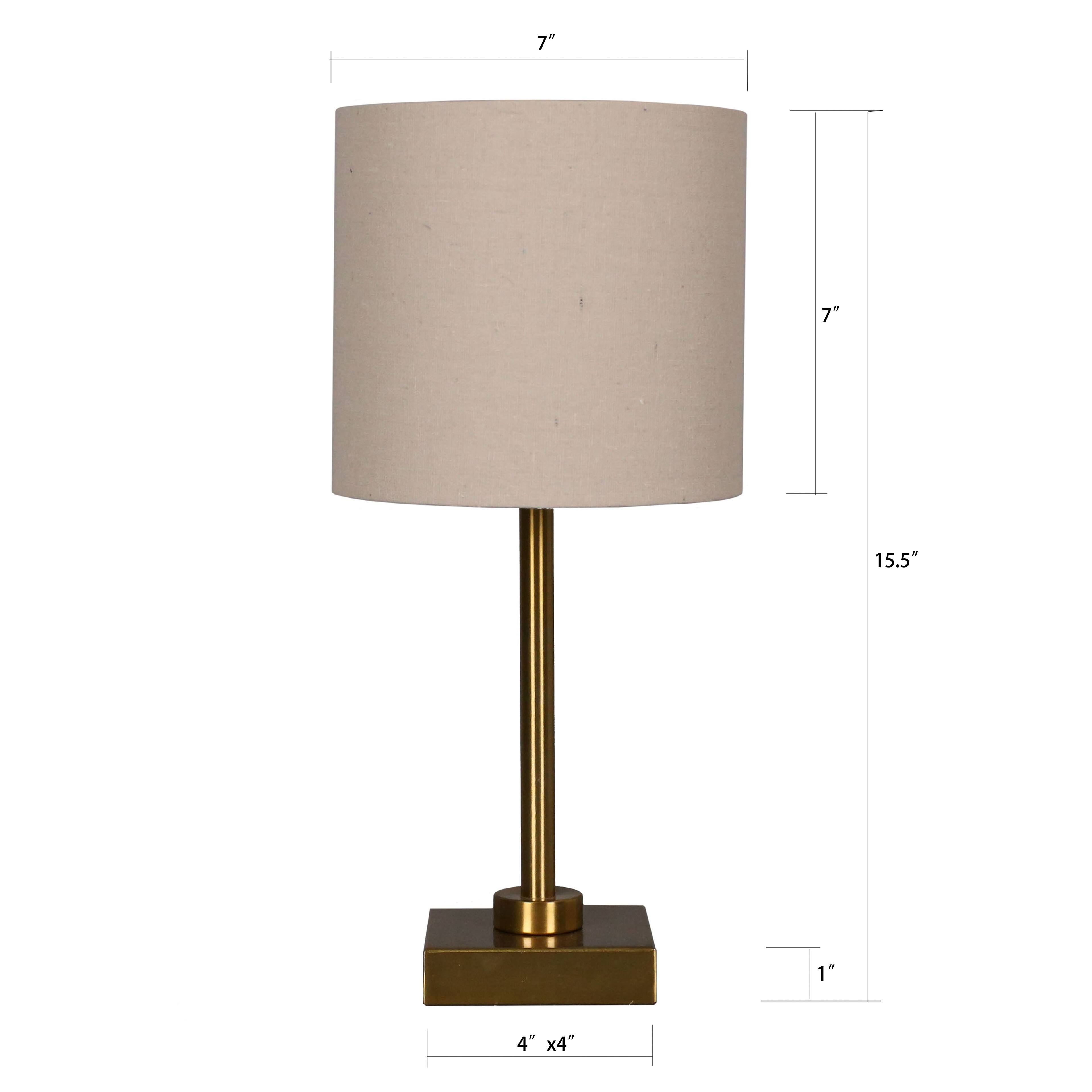 15.5" Metal Table Lamp with Natural Fabric Shade by Ashland®