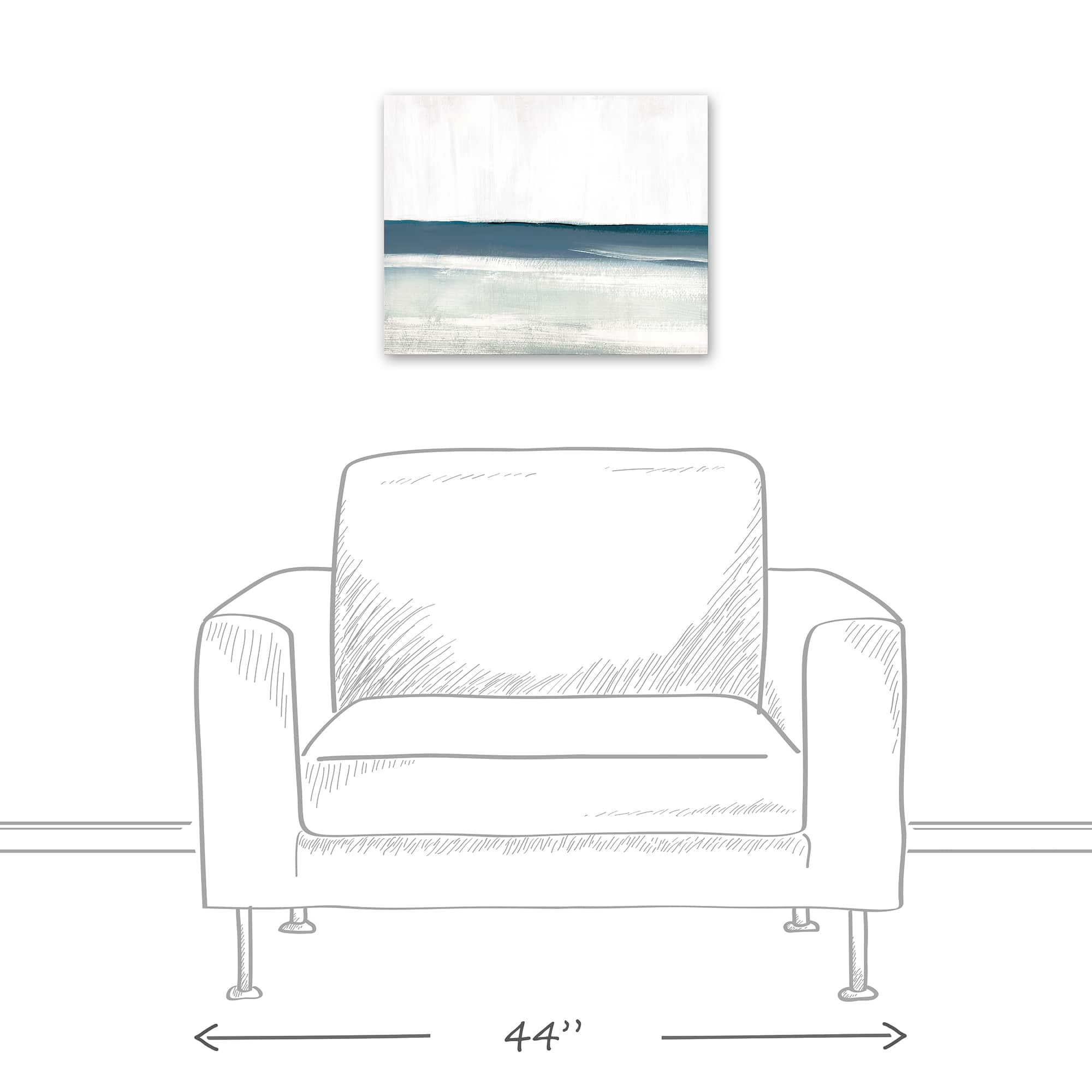 Distressed Abstract Waves Canvas Wall Art