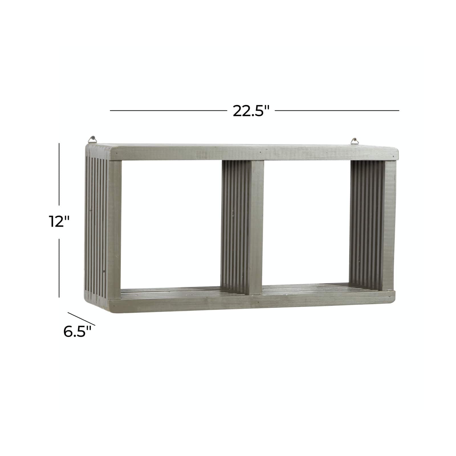 Gray Wood Contemporary Wall Shelf, 12" x 23" x 7"