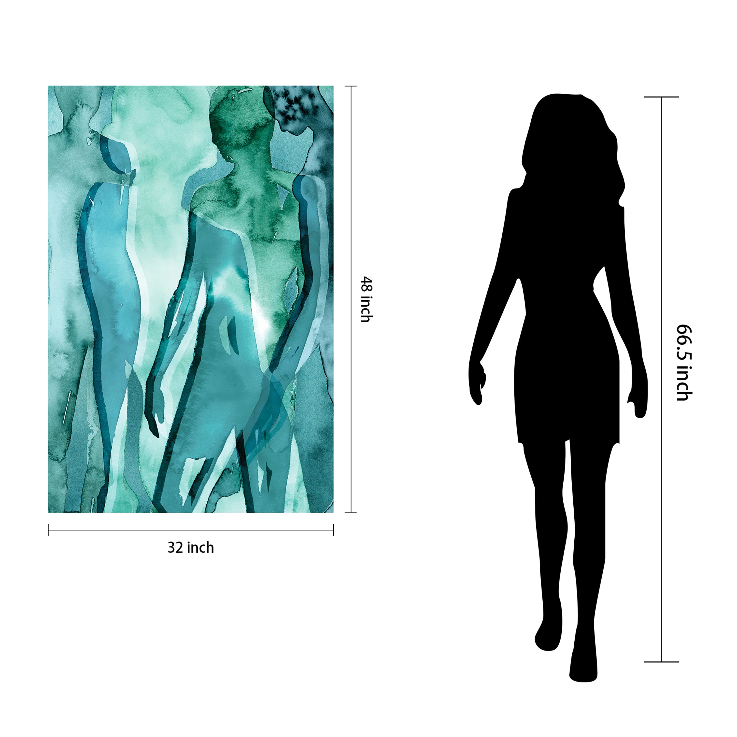 Empire Art Direct 48" x 32" Water Women II Frameless Free Floating Tempered Glass Wall Art